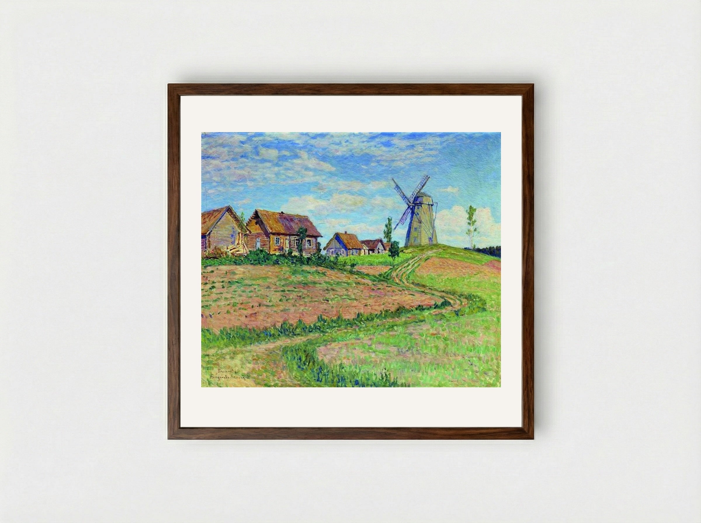 Balinovo - Nikolay Bogdanov-Belsky - Framed Print Dark Wood
