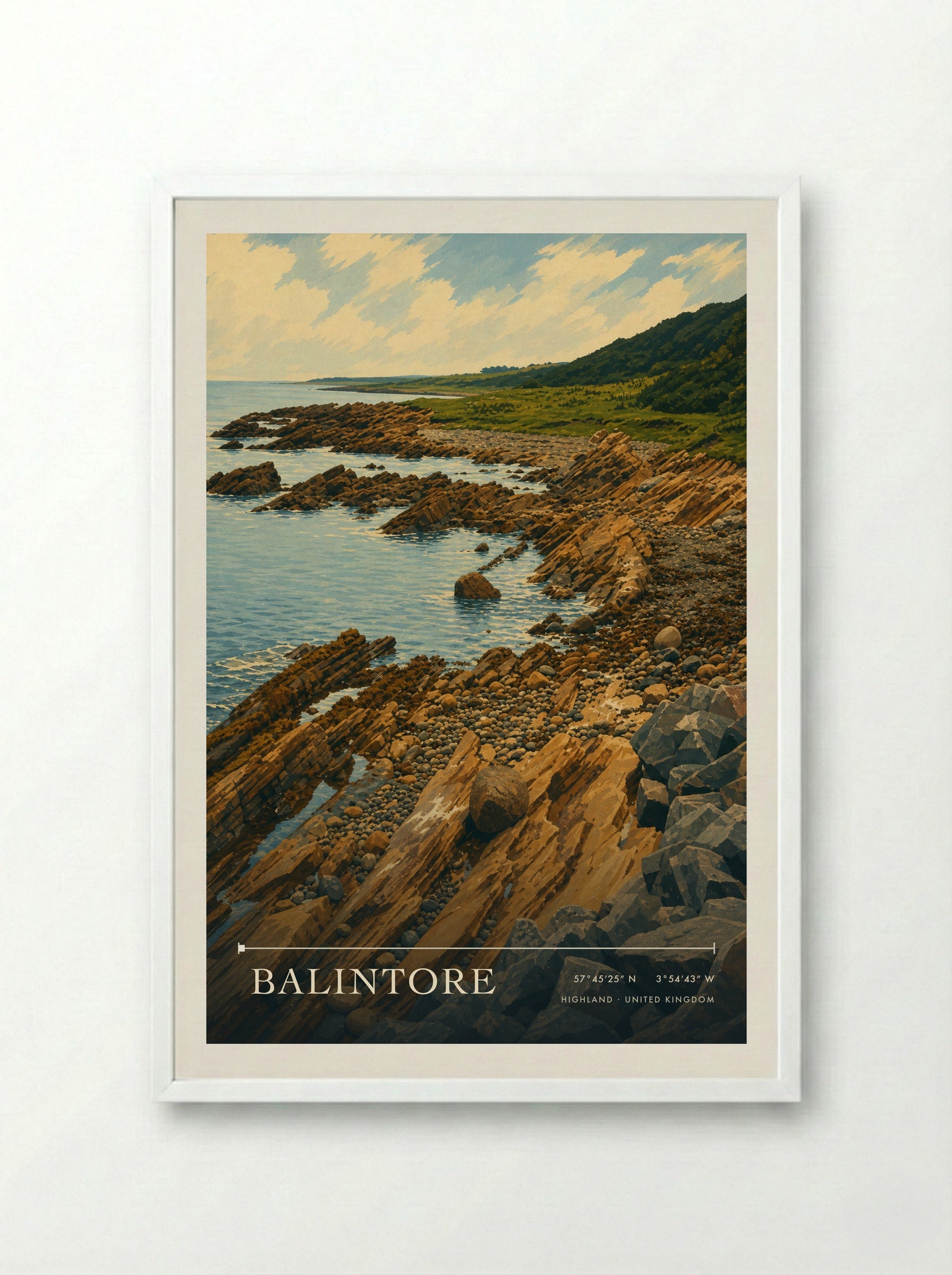 Balintore Highland United Kingdom Travel Poster - Framed Print White