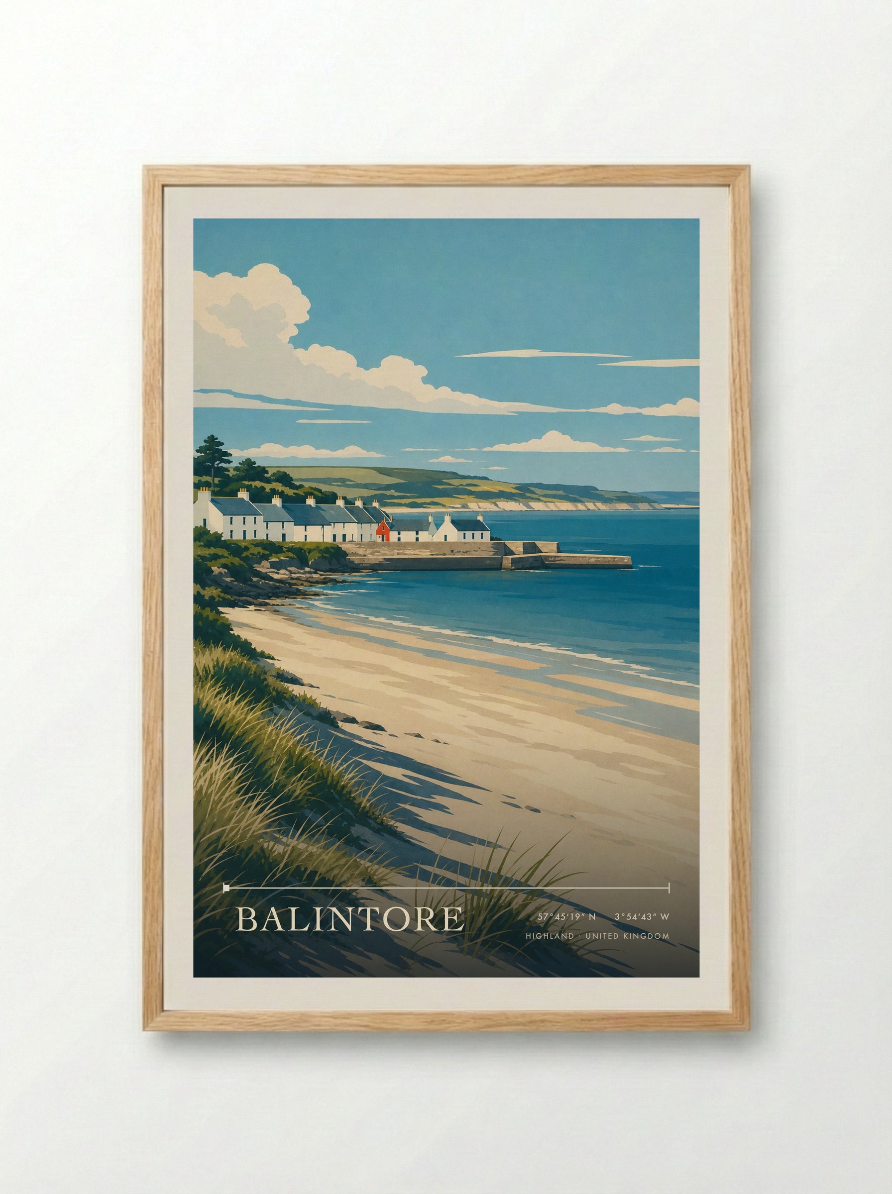 Balintore Highland United Kingdom Travel Poster - Framed Print Wood