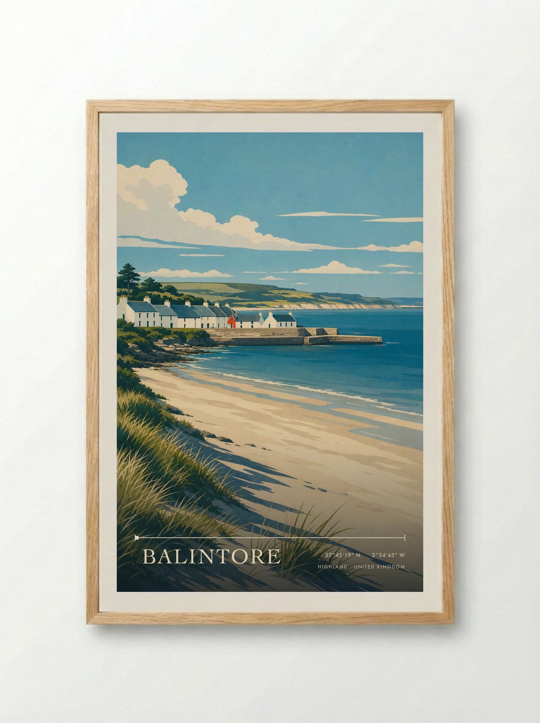 Balintore Highland United Kingdom Travel Poster - Framed Print Wood