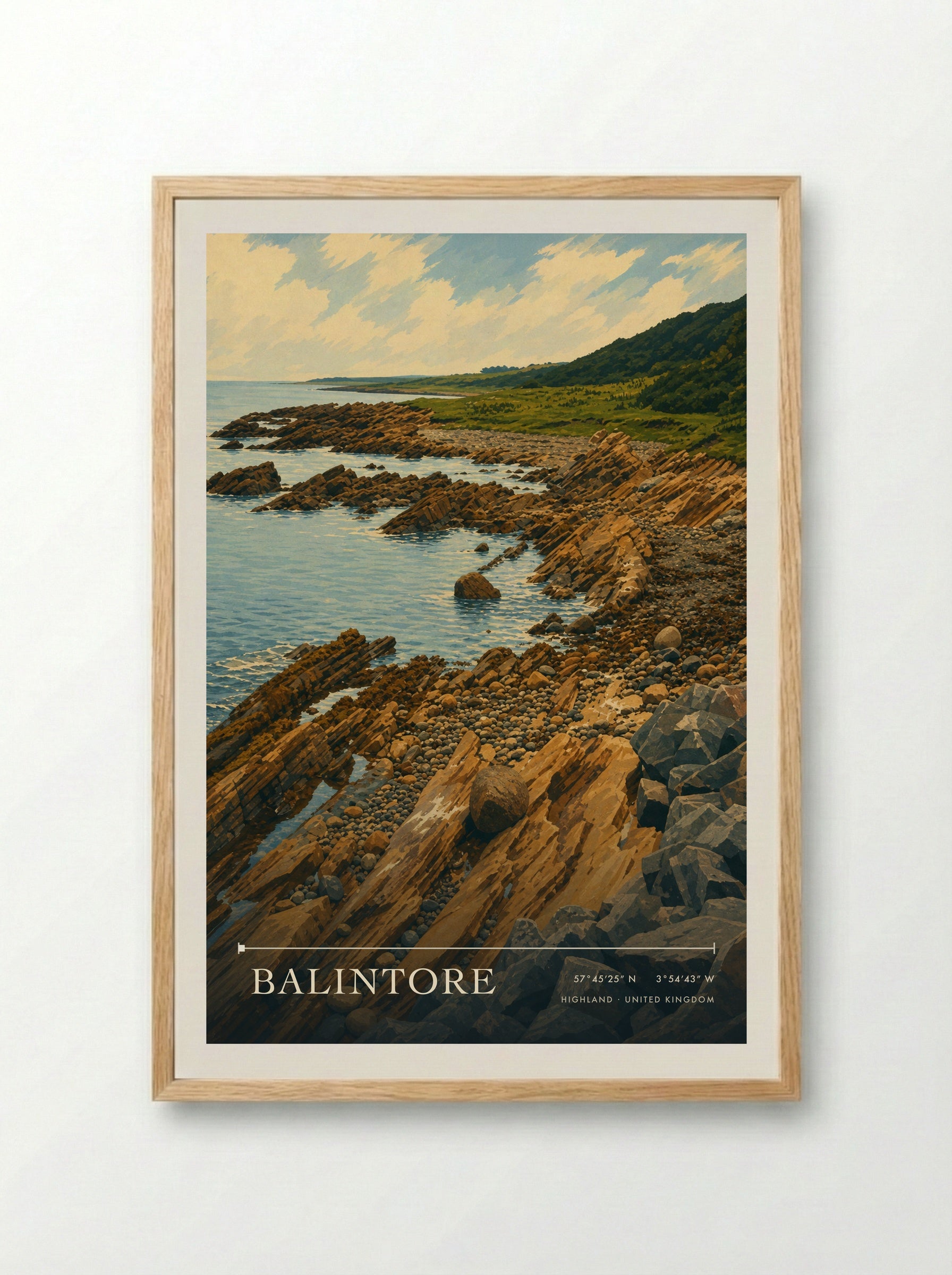 Balintore Highland United Kingdom Travel Poster - Framed Print Wood