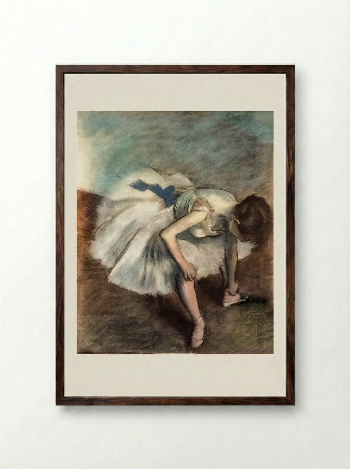 Ballet Dancer - Hilaire-Germain-Edgar Degas - Framed Print Dark Wood