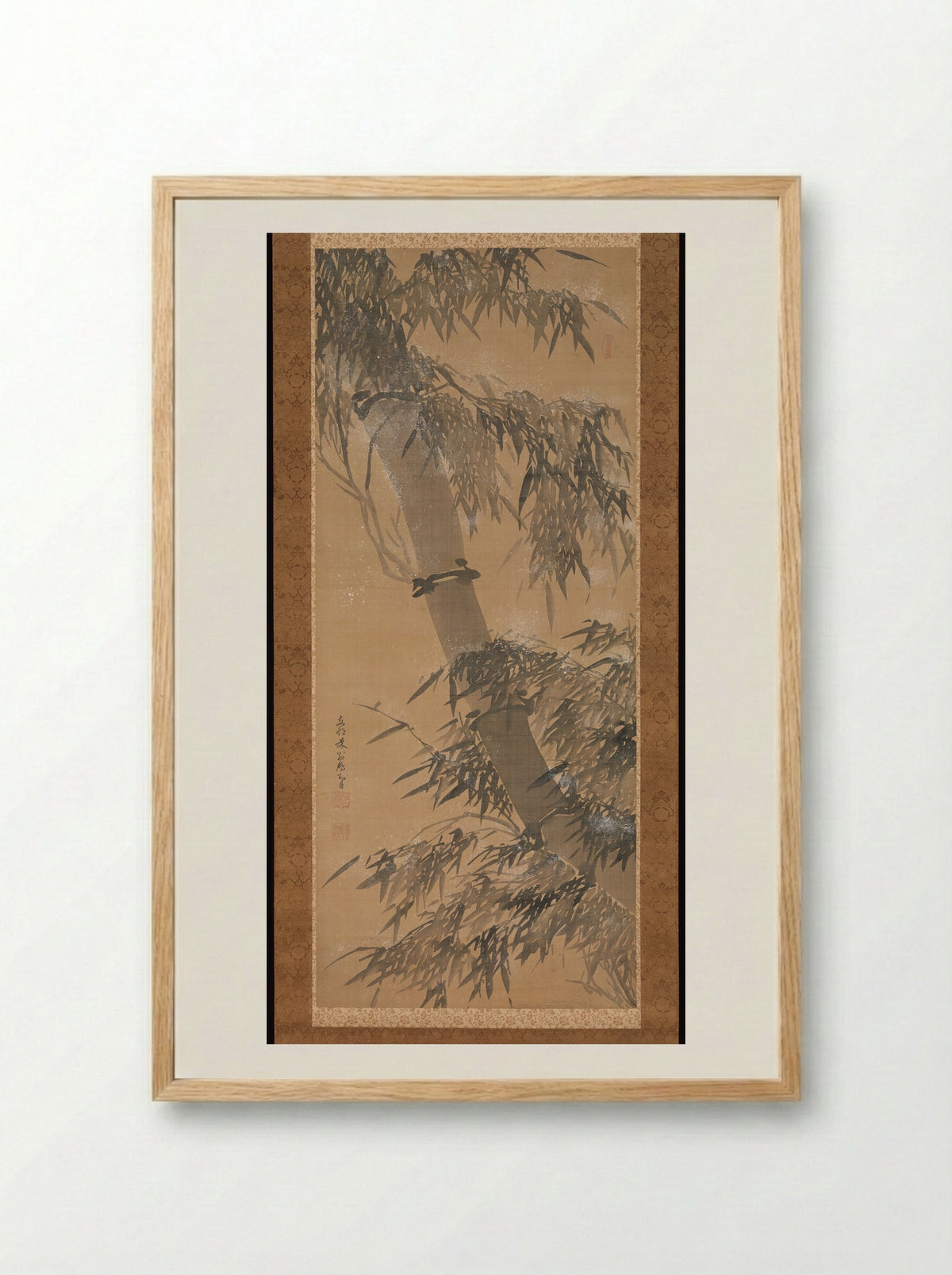 Bamboo in Snow - Dapeng Zhengkun (Taihō Shōkon) - Framed Print Wood