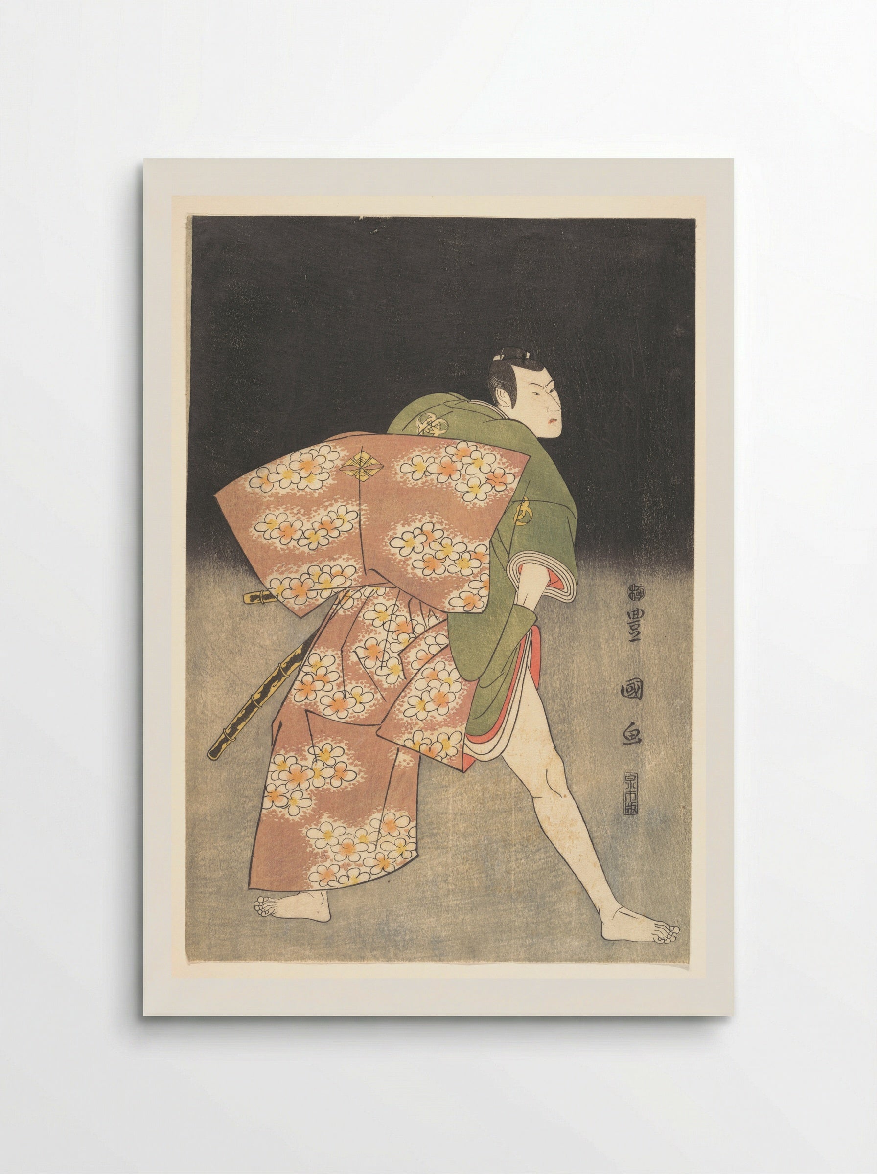 Bandō Minosuke (Mitsugorō III) in the Role of a Young Samurai - Utagawa Toyokuni I - Poster