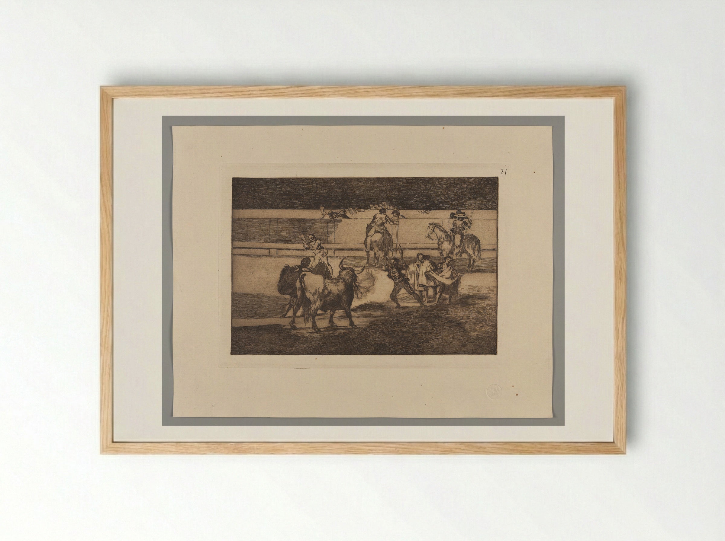 Banderillas with Firecrackers - Francisco José de Goya y Lucientes - Framed Print Wood