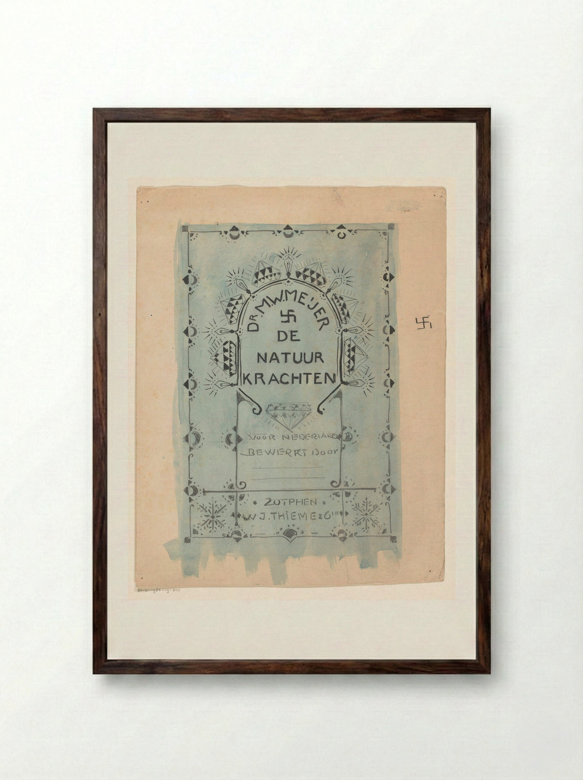 Bandontwerp voor: Dr. M.W. Meijer, De natuurkrachten - Reinier Willem Petrus de Vries - Framed Print Dark Wood