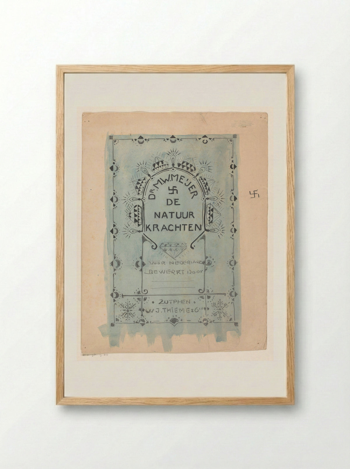 Bandontwerp voor: Dr. M.W. Meijer, De natuurkrachten - Reinier Willem Petrus de Vries - Framed Print Wood
