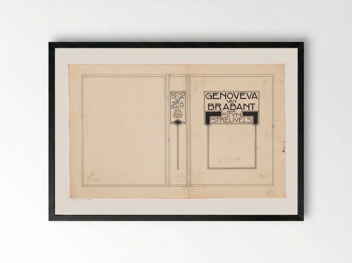 Bandontwerp voor: Stijn Streuvels, Genoveva van Brabant - Hendrik Petrus Berlage - Framed Print Black