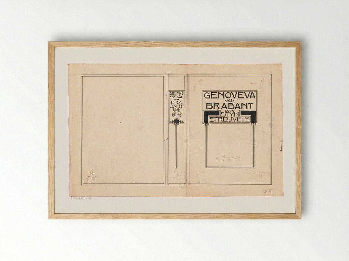 Bandontwerp voor: Stijn Streuvels, Genoveva van Brabant - Hendrik Petrus Berlage - Framed Print Wood