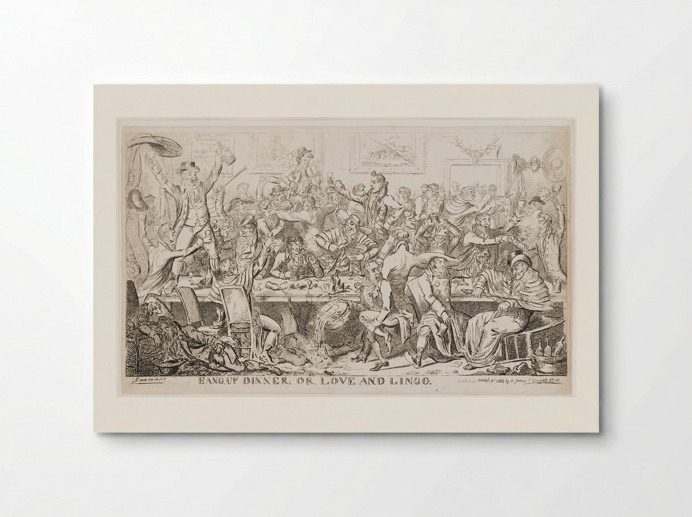 Bang Up Dinner, Or, Love and Lingo - George Cruikshank - Poster
