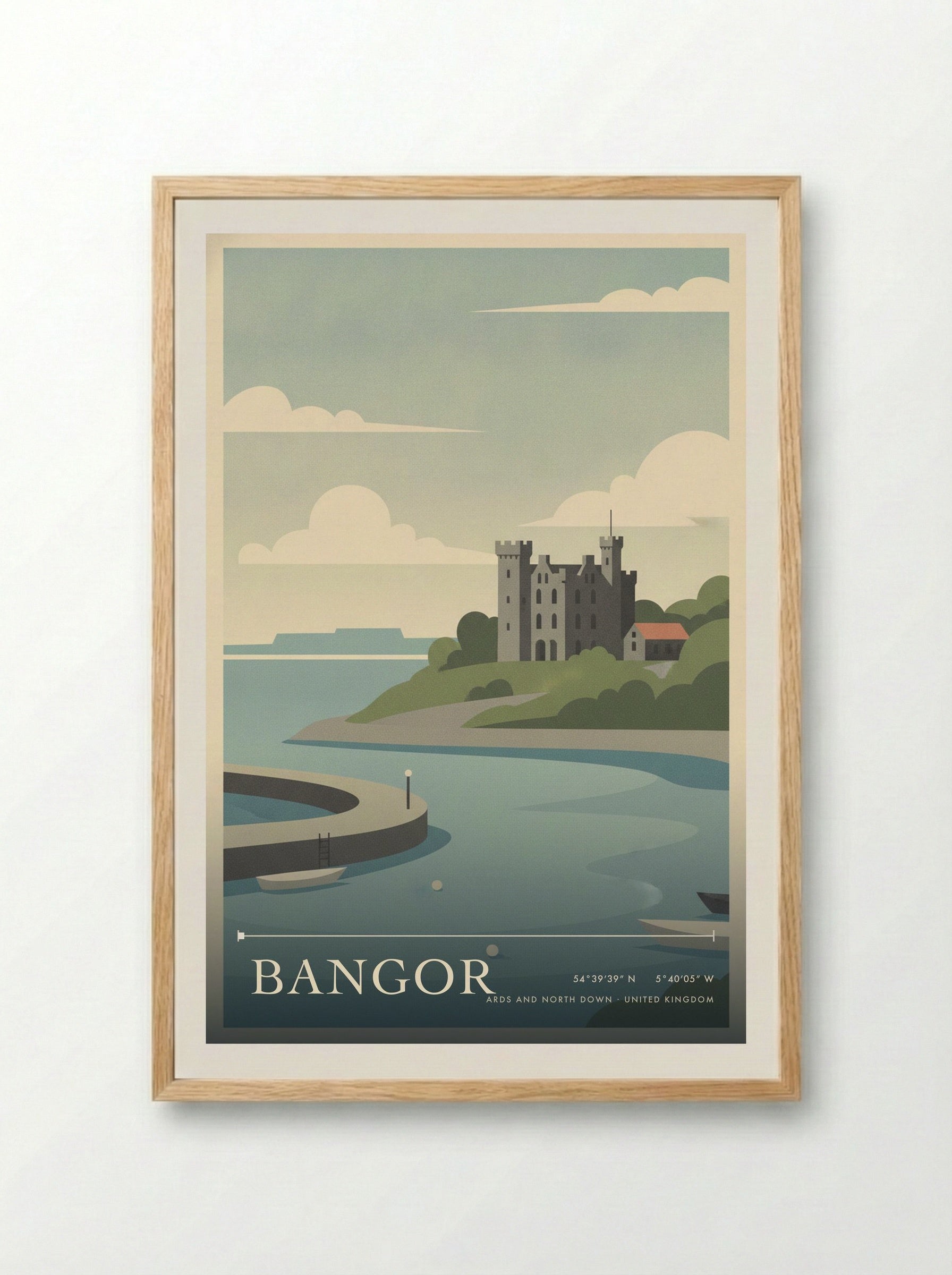 Bangor Ards and North Down United Kingdom Travel Poster - Framed Print Wood