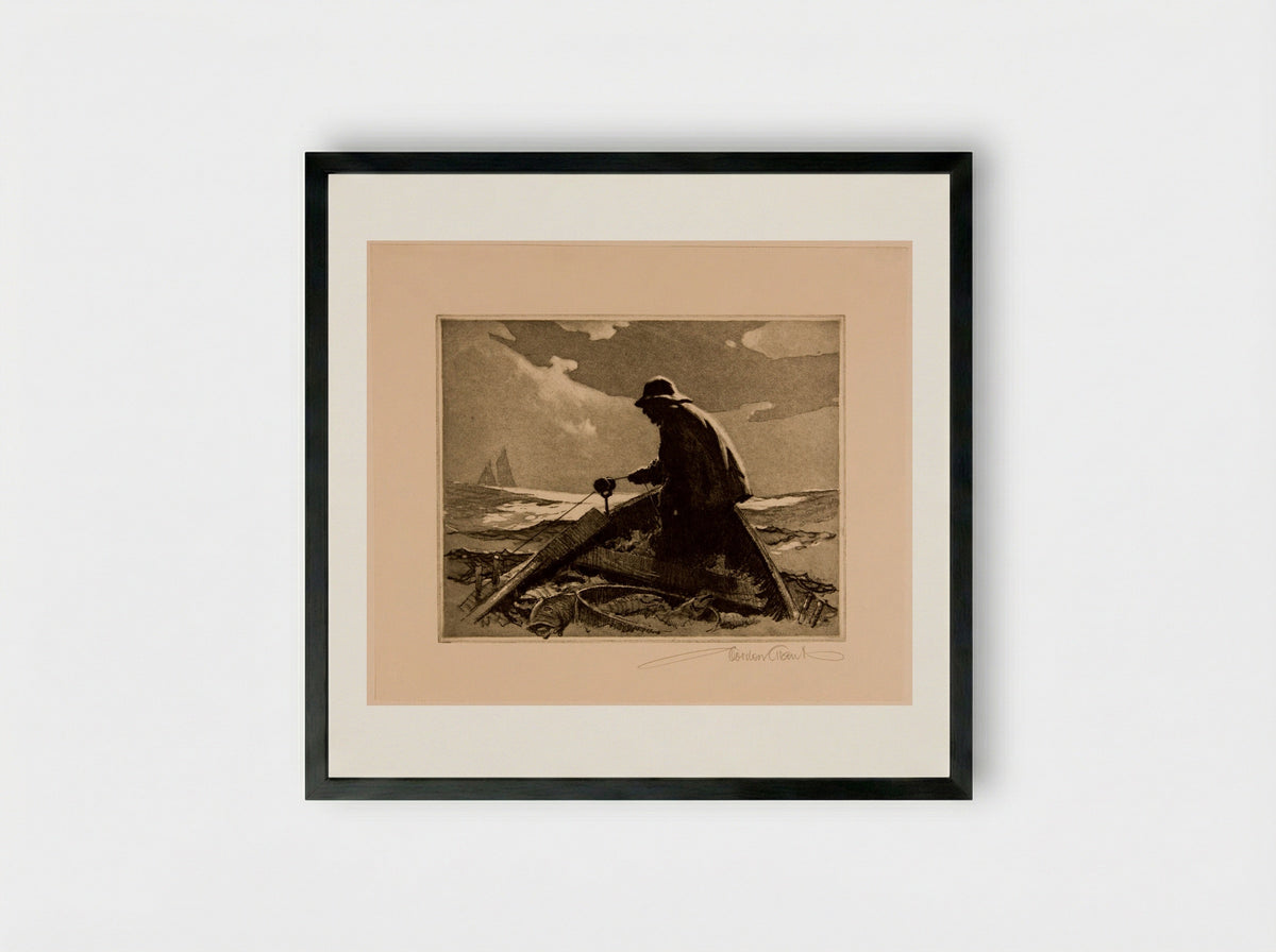Banks Fishermen - Gordon Hope Grant - Framed Print Black