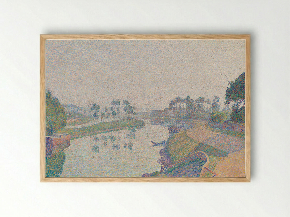 Banks of the Oise at Dawn - Louis Hayet - Framed Print Wood