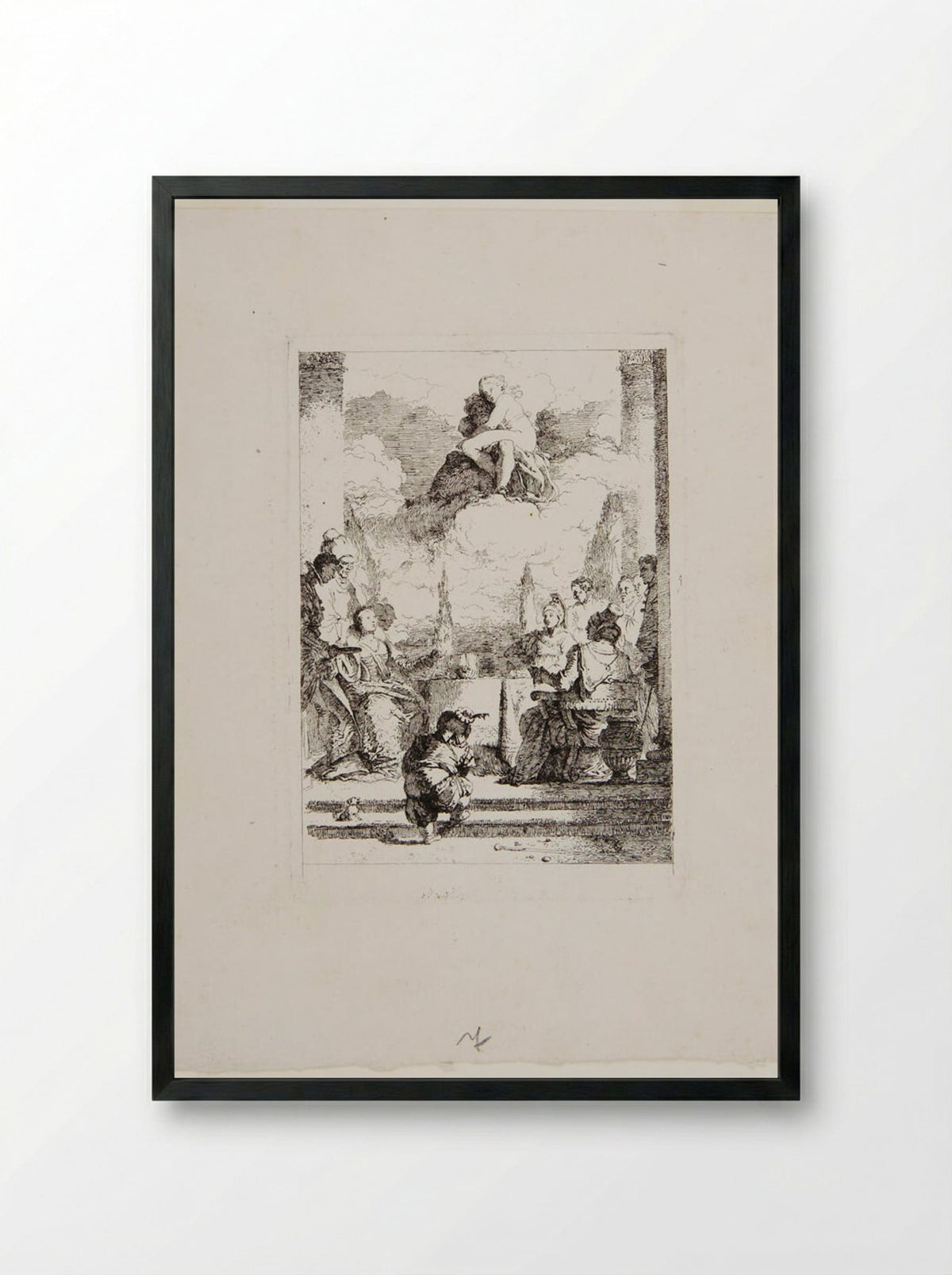 Banquet of Anthony and Cleopatra - Jean-Honoré Fragonard - Framed Print Black