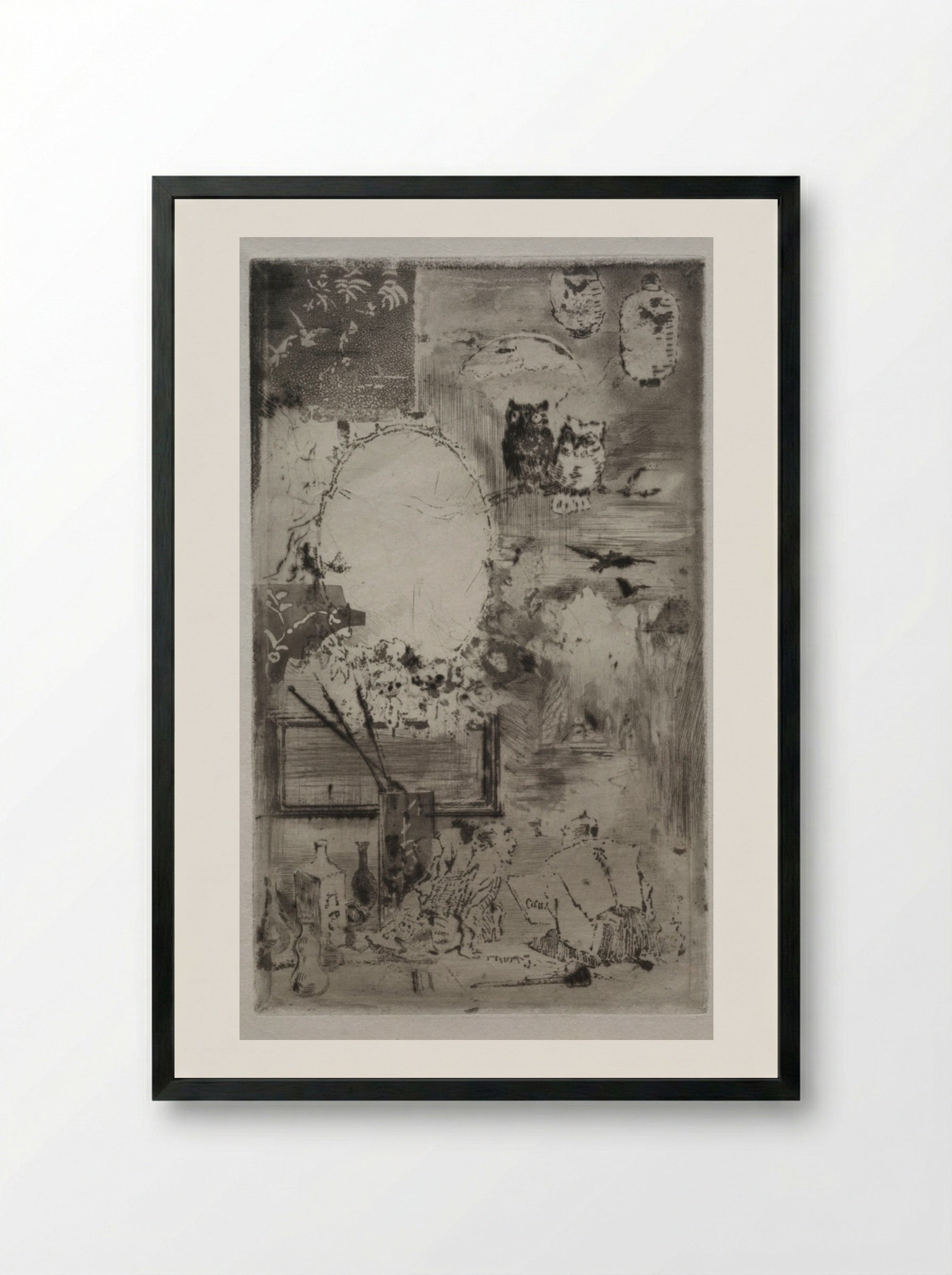 Baptism in the Japanese Style - Félix Hilaire Buhot - Framed Print Black