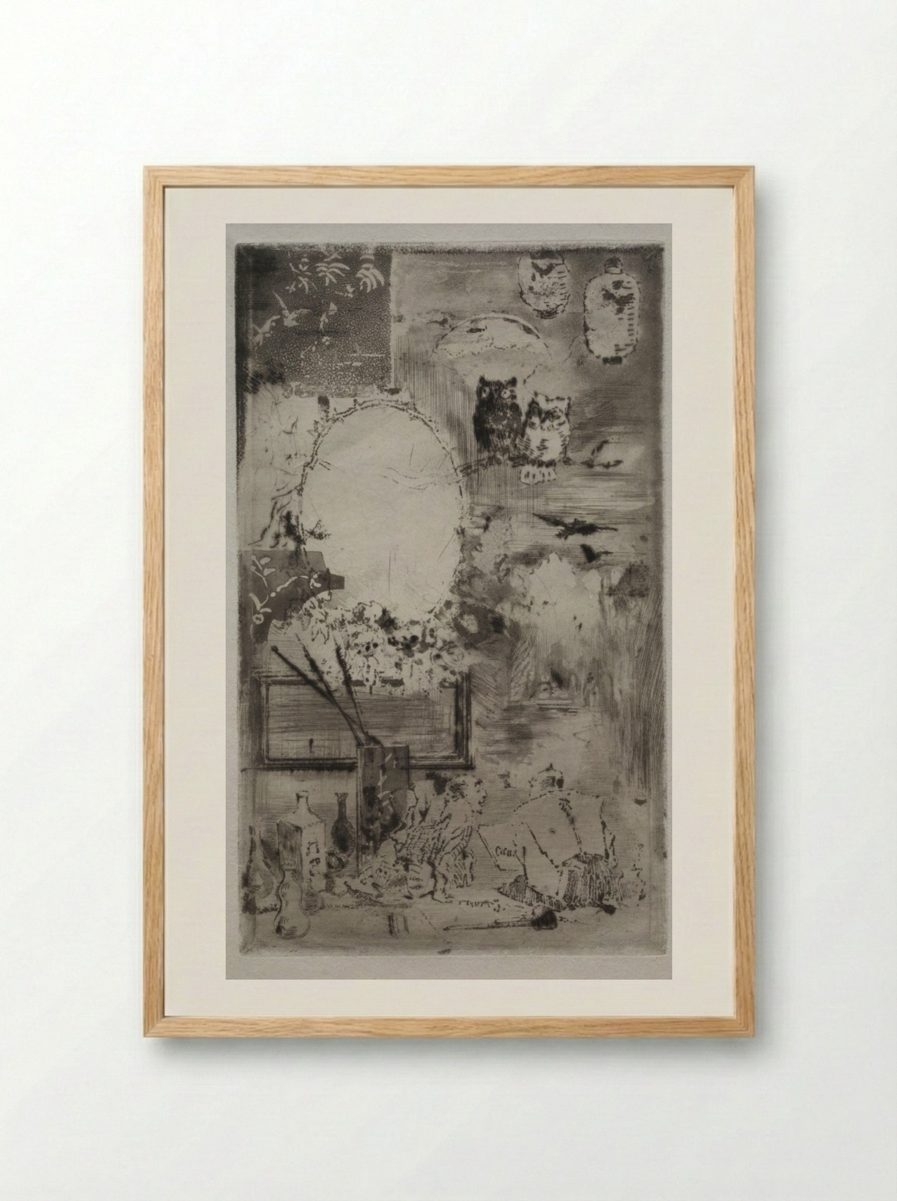Baptism in the Japanese Style - Félix Hilaire Buhot - Framed Print Wood
