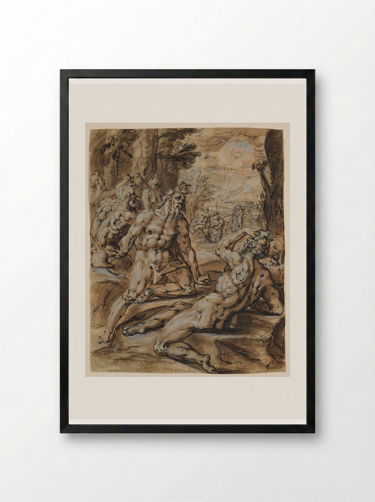 Baptism of Christ - Jan Harmensz. Muller - Framed Print Black