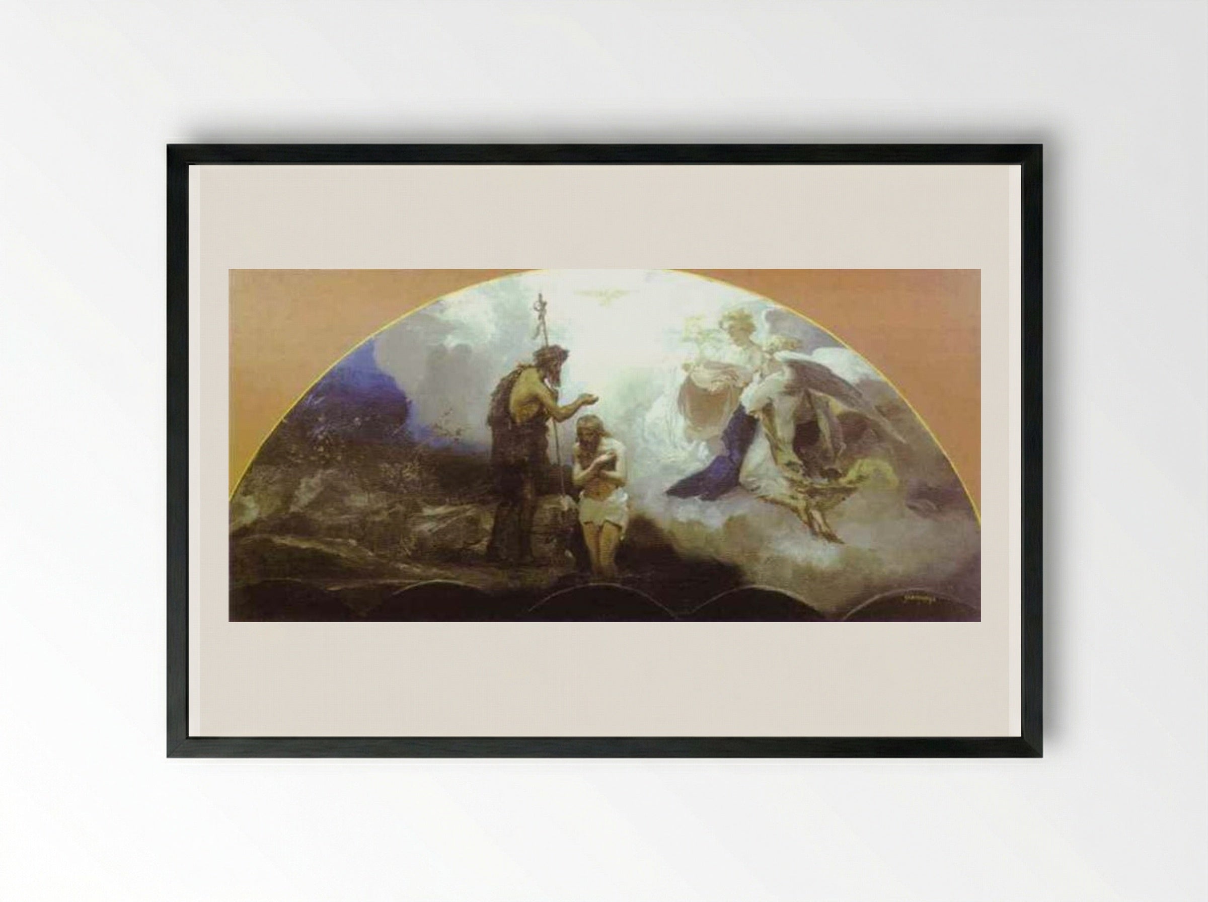 Baptism of Christ - Henryk Siemiradzki - Framed Print Black