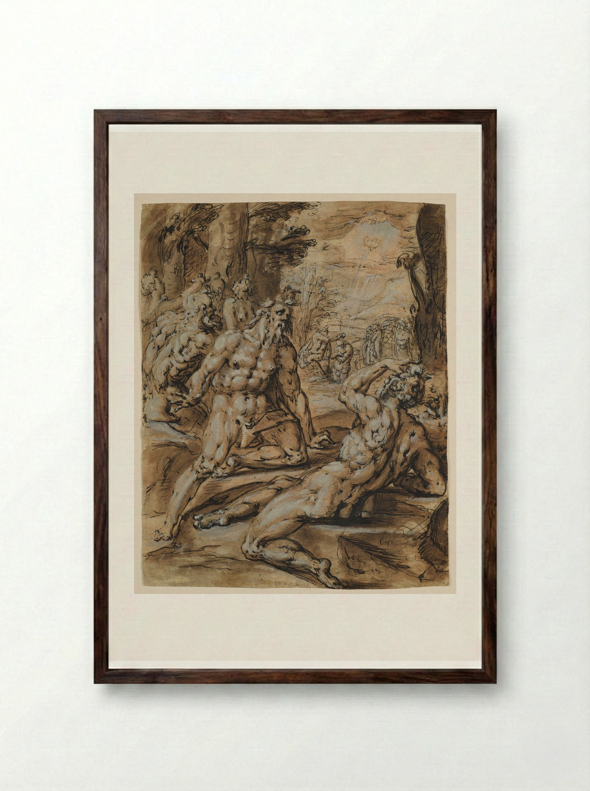 Baptism of Christ - Jan Harmensz. Muller - Framed Print Dark Wood