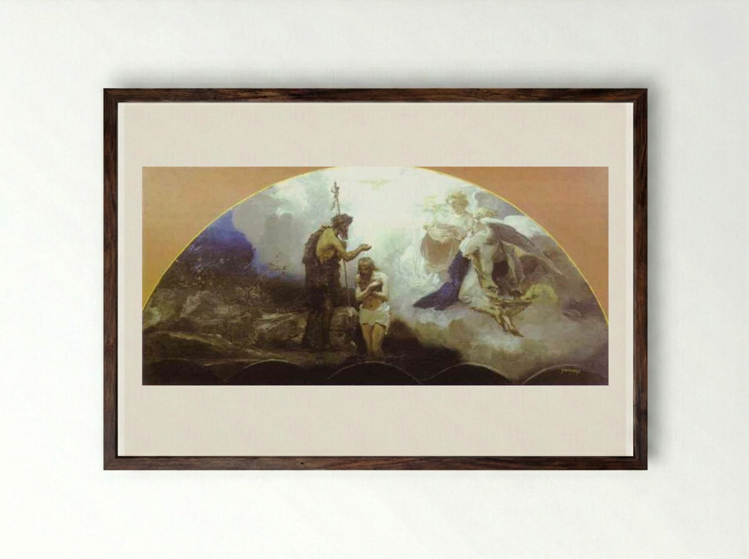 Baptism of Christ - Henryk Siemiradzki - Framed Print Dark Wood