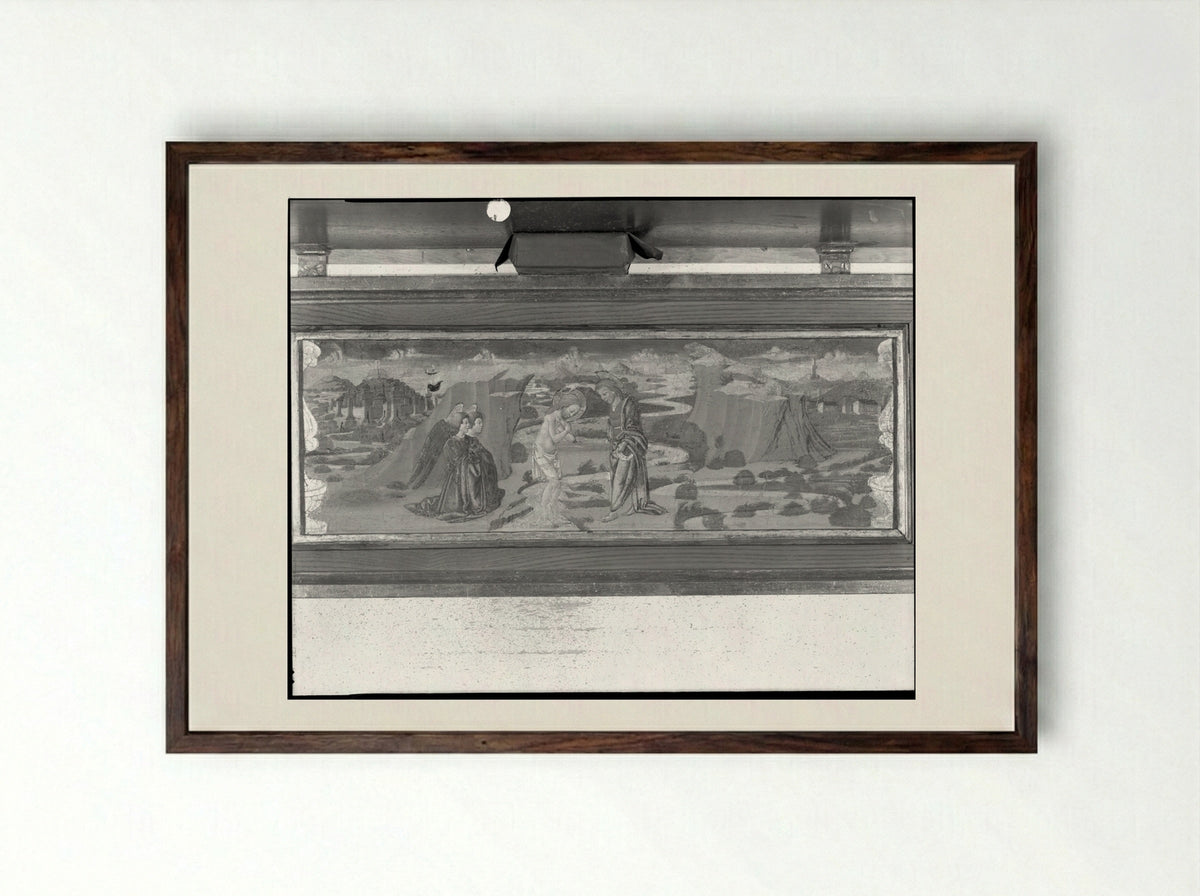 Baptism of Christ - Neri di Bicci - Framed Print Dark Wood