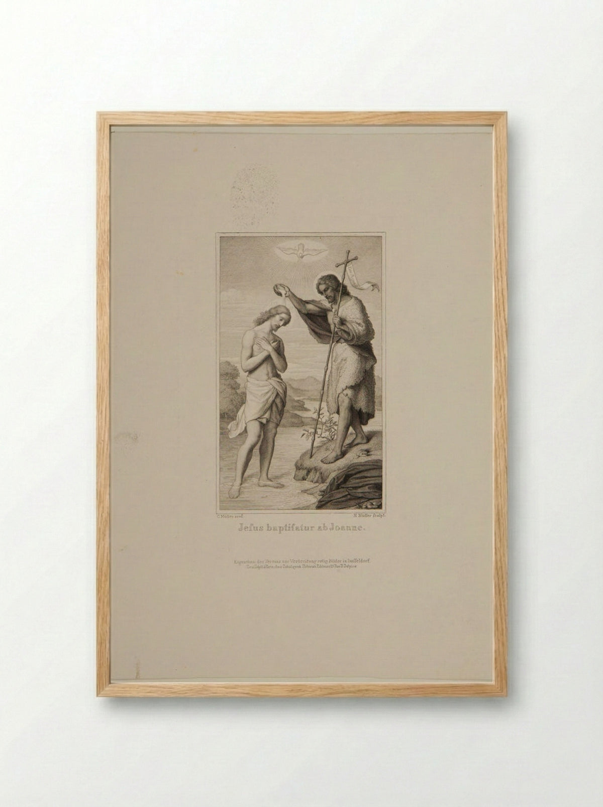 Baptism of Christ - Heinrich Nüsser - Framed Print Wood