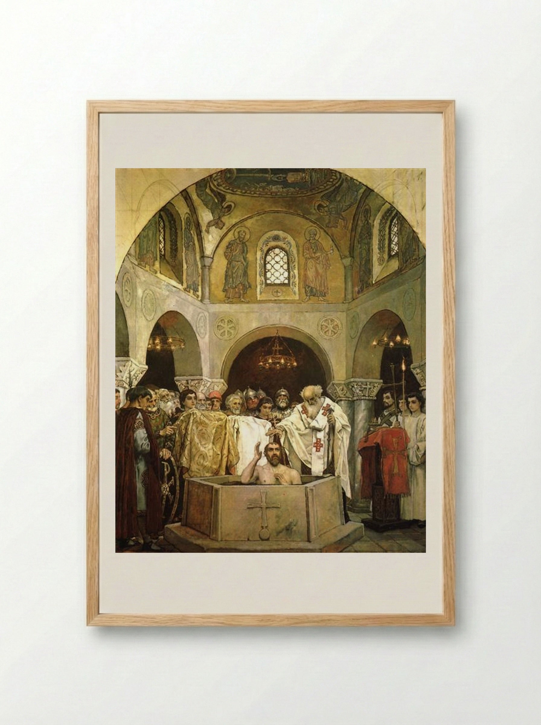 Baptism of Prince Vladimir - Viktor Vasnetsov - Framed Print Wood