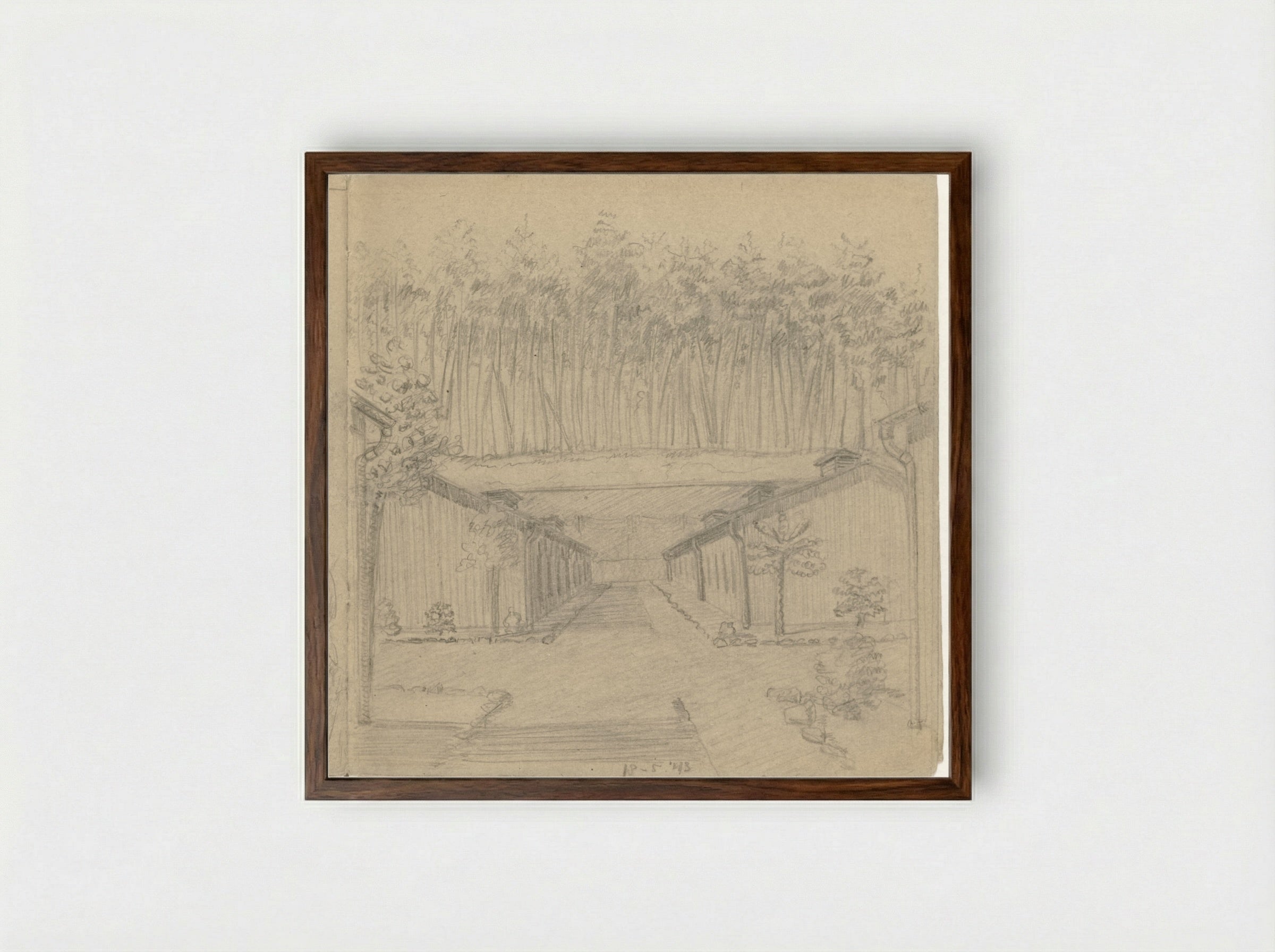 Barakken - To Frank-Stoltz - Framed Print Dark Wood