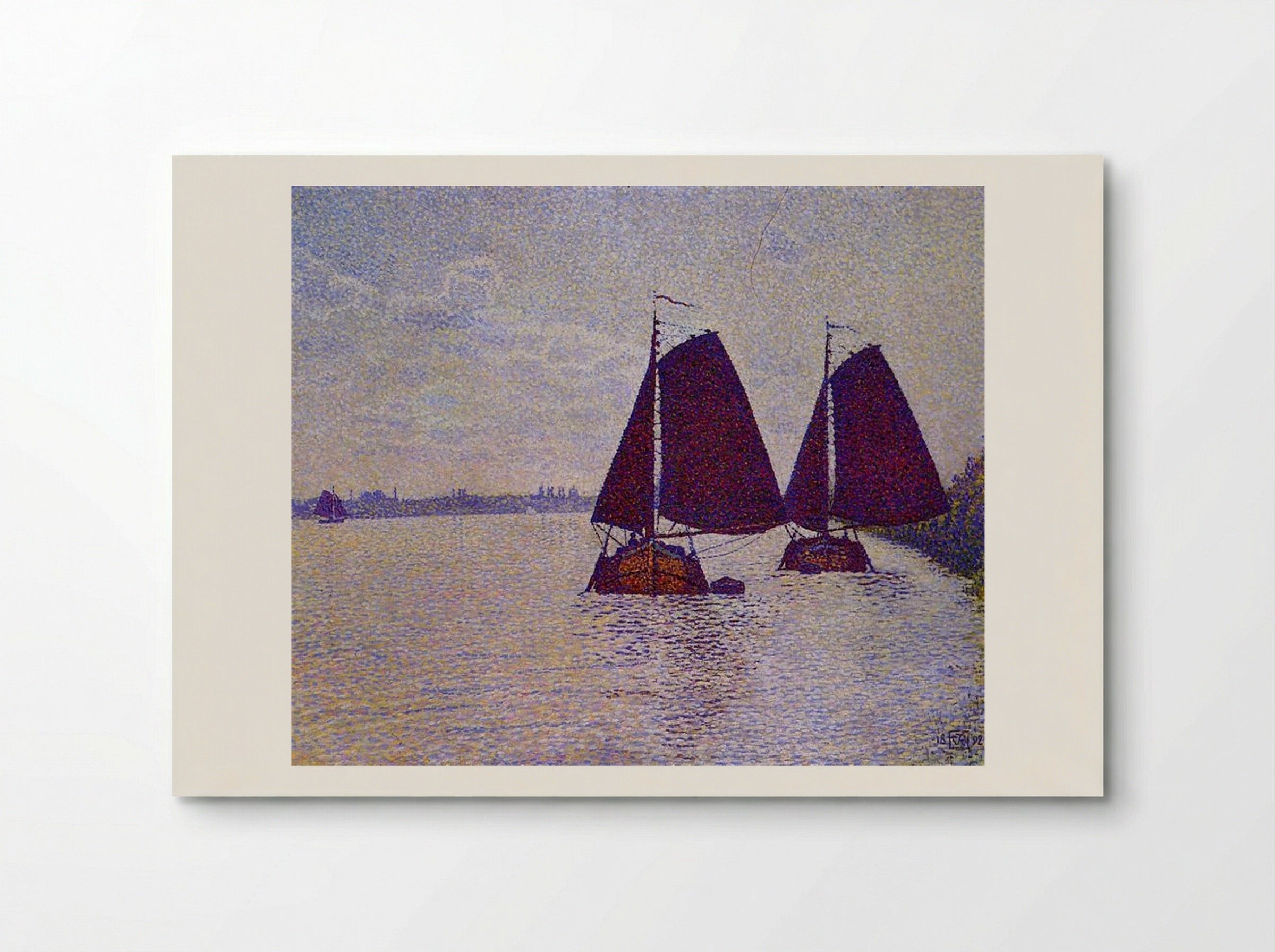 Barges on the River Scheldt - Théo van Rysselberghe - Poster