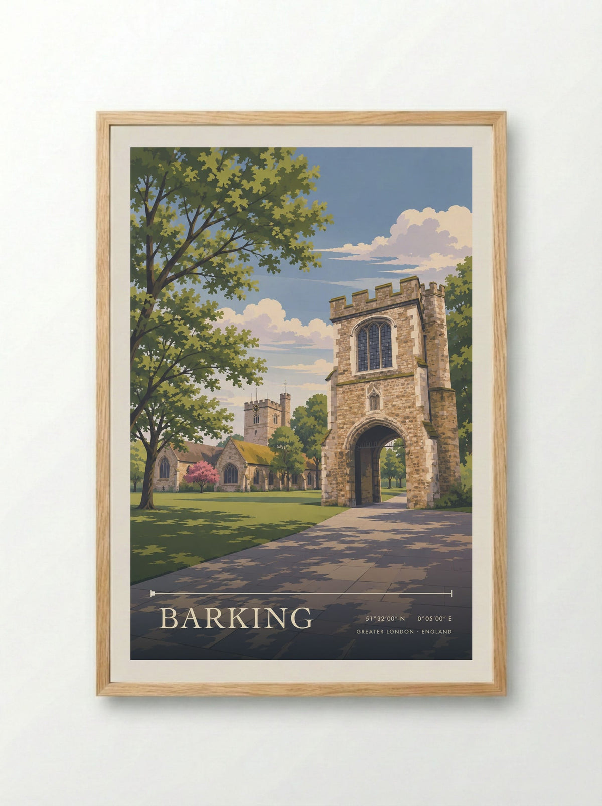 Barking, Greater London | Travel Poster - Framed Print Wood