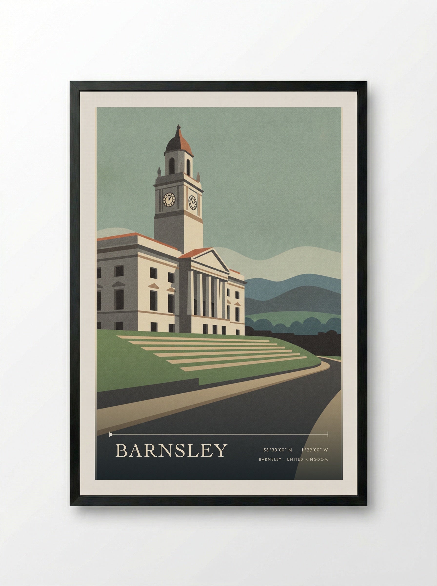 Barnsley United Kingdom Travel Poster - Framed Print Black