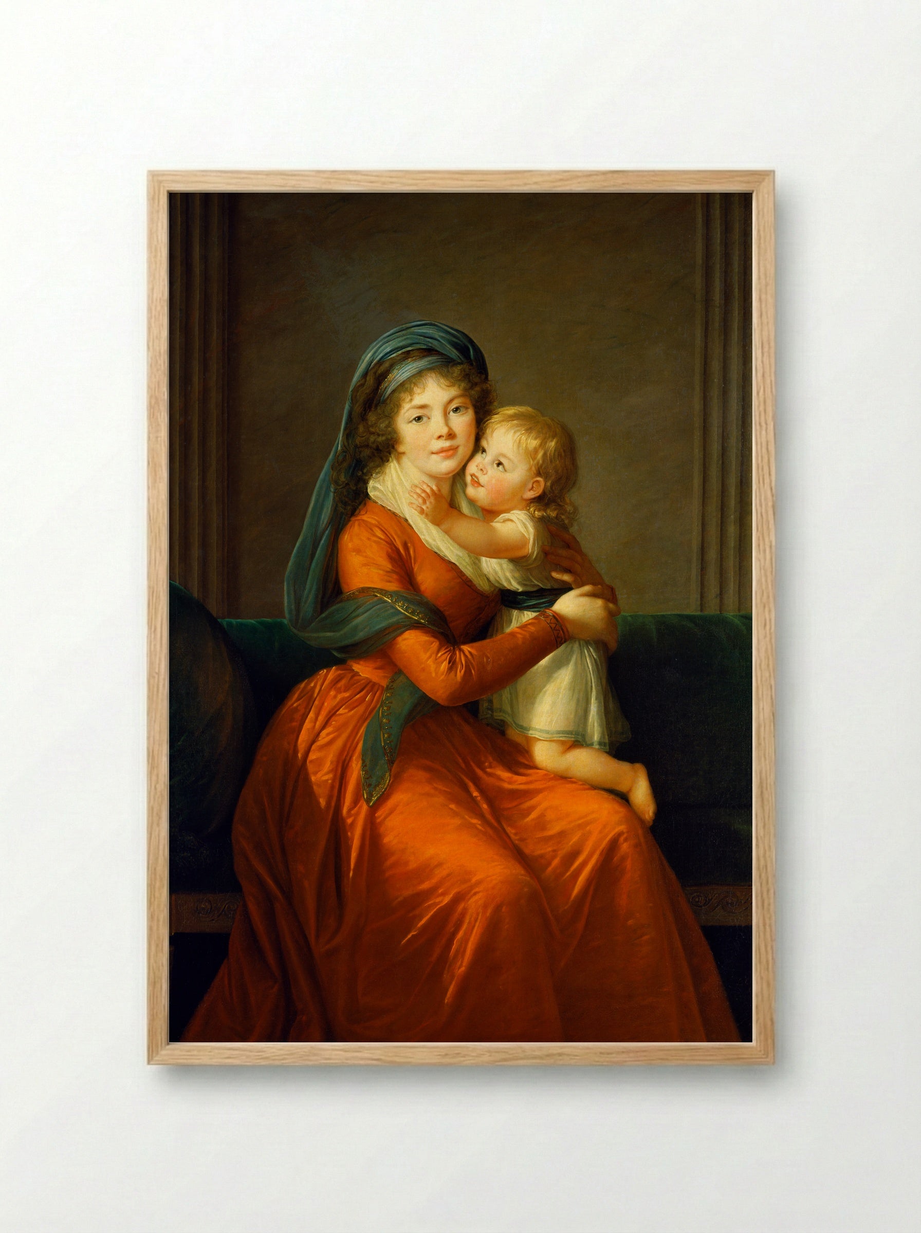 Baroness Anna Sergeevna Stroganova and Her Son Sergey - Louise Elisabeth Vigée Le Brun - Framed Print Wood