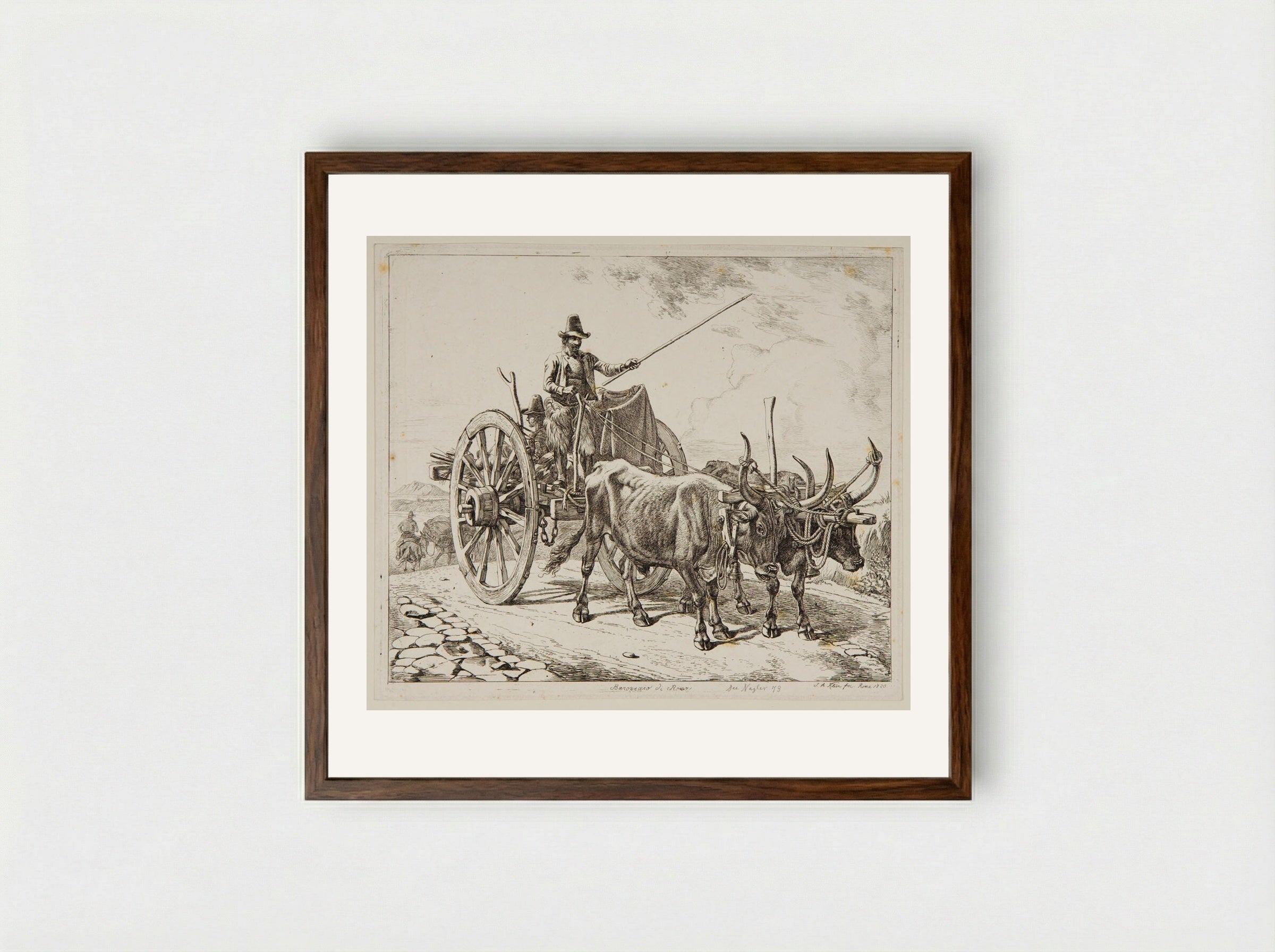 Barozzaro di Roma - Johann Adam Klein - Framed Print Dark Wood
