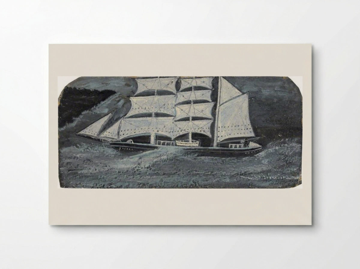 Barque with a Man at the Wheel on a Stormy Sea - Alfred Wallis - Poster