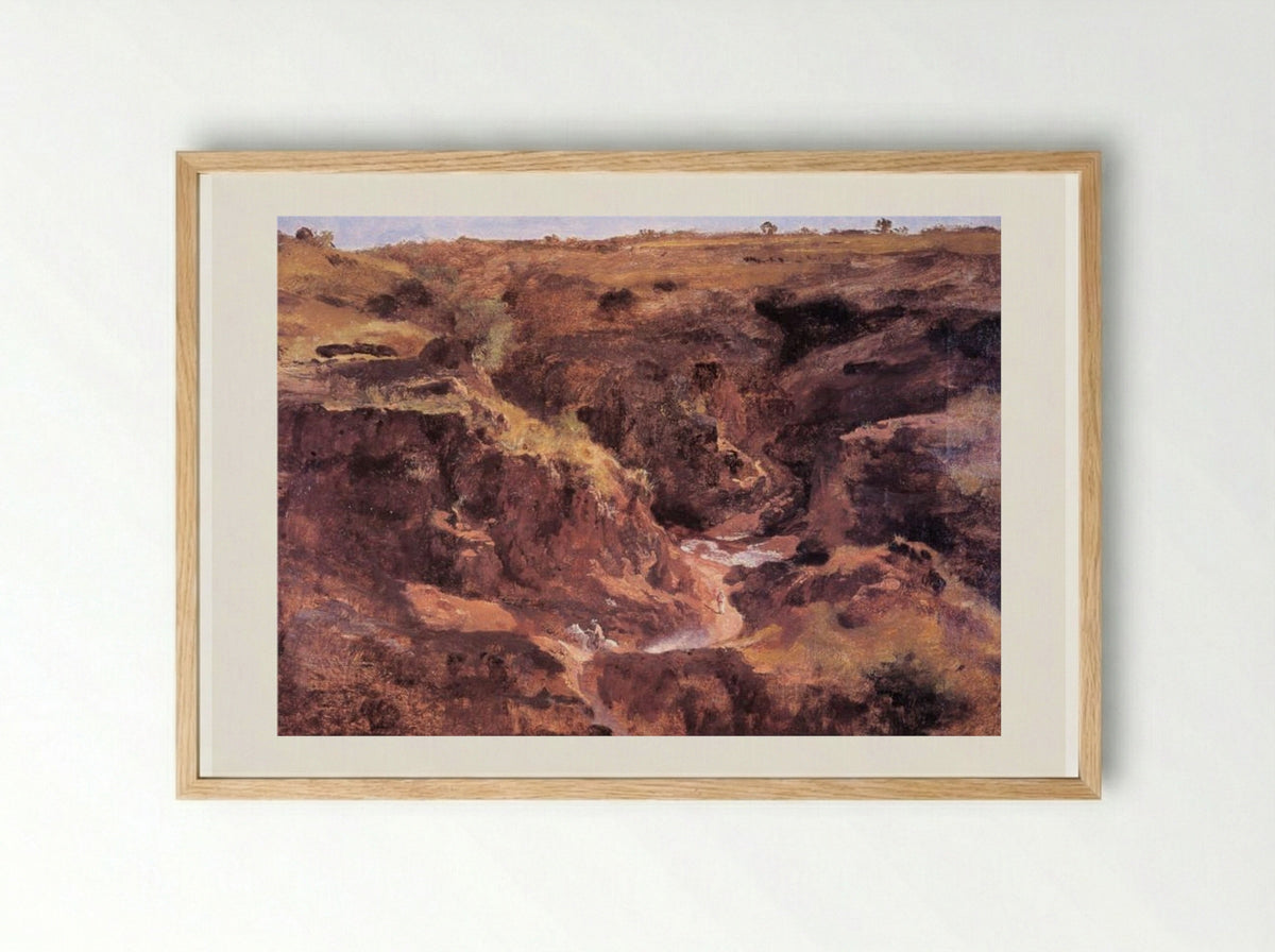 Barranca del Agua Santa - José María Velasco - Framed Print Wood