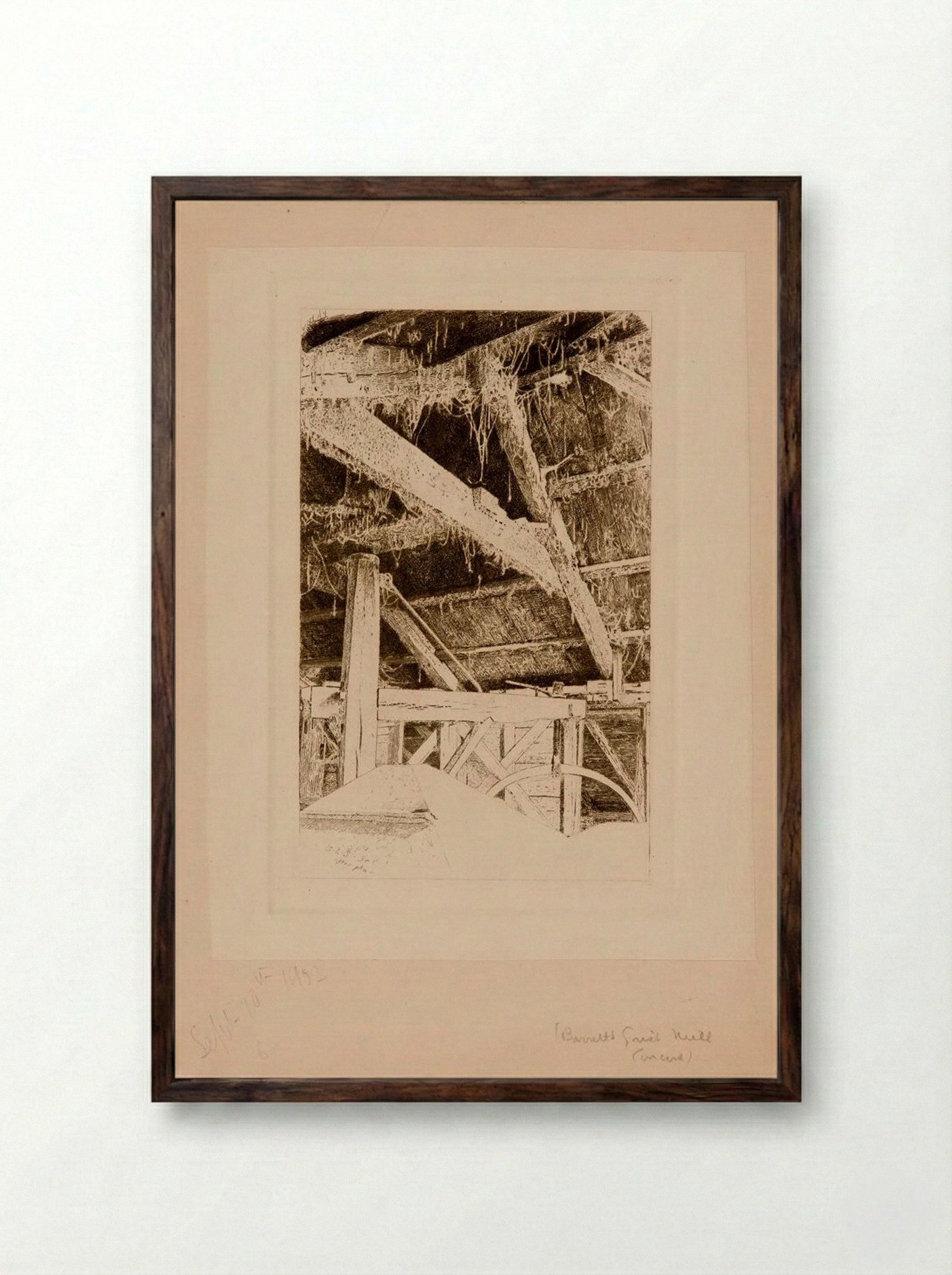 Barrett's Grist Mill - Sidney L. Smith - Framed Print Dark Wood
