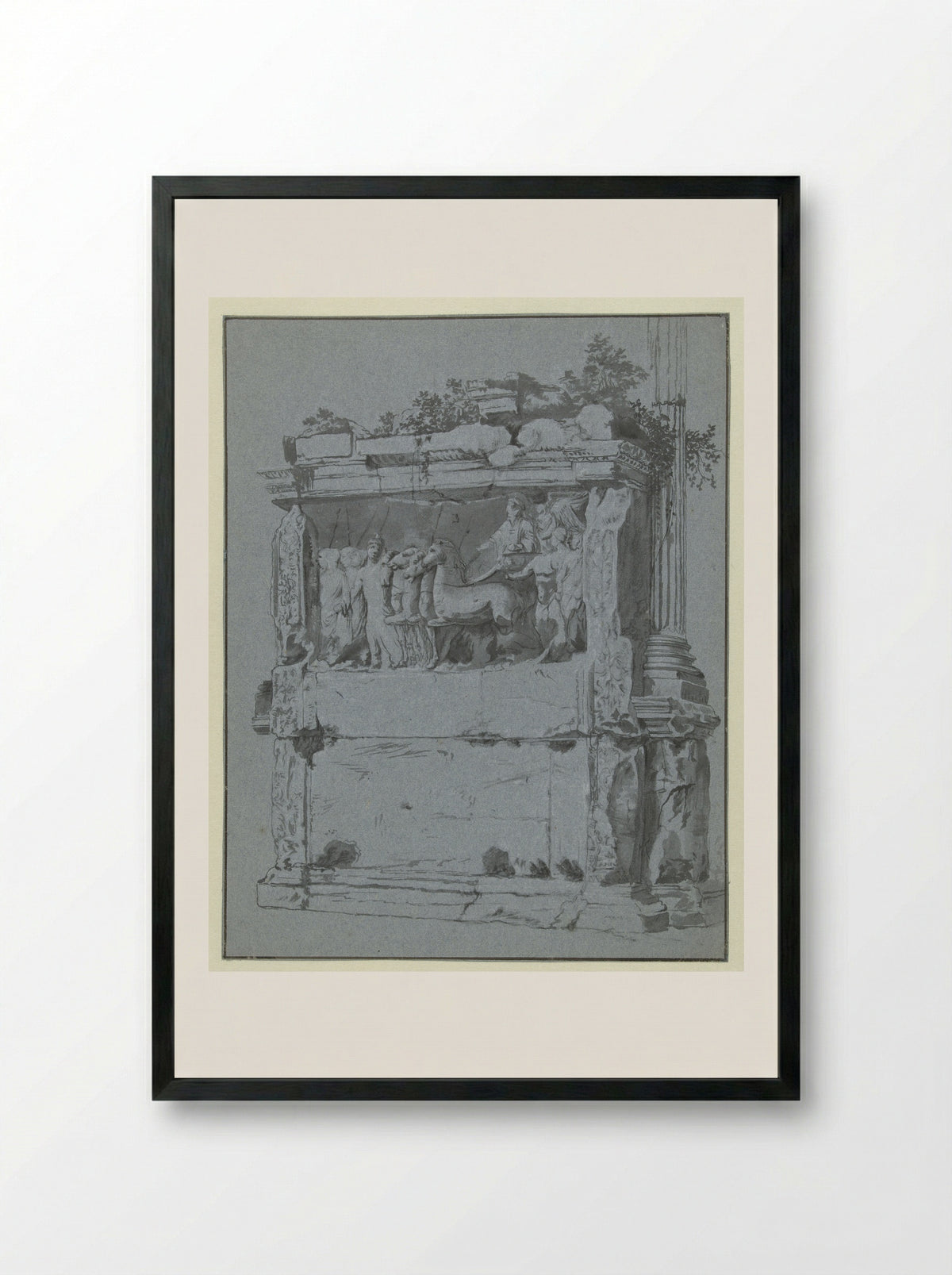 Bas-relief of the Arch of Titus - Jan Wils - Framed Print Black