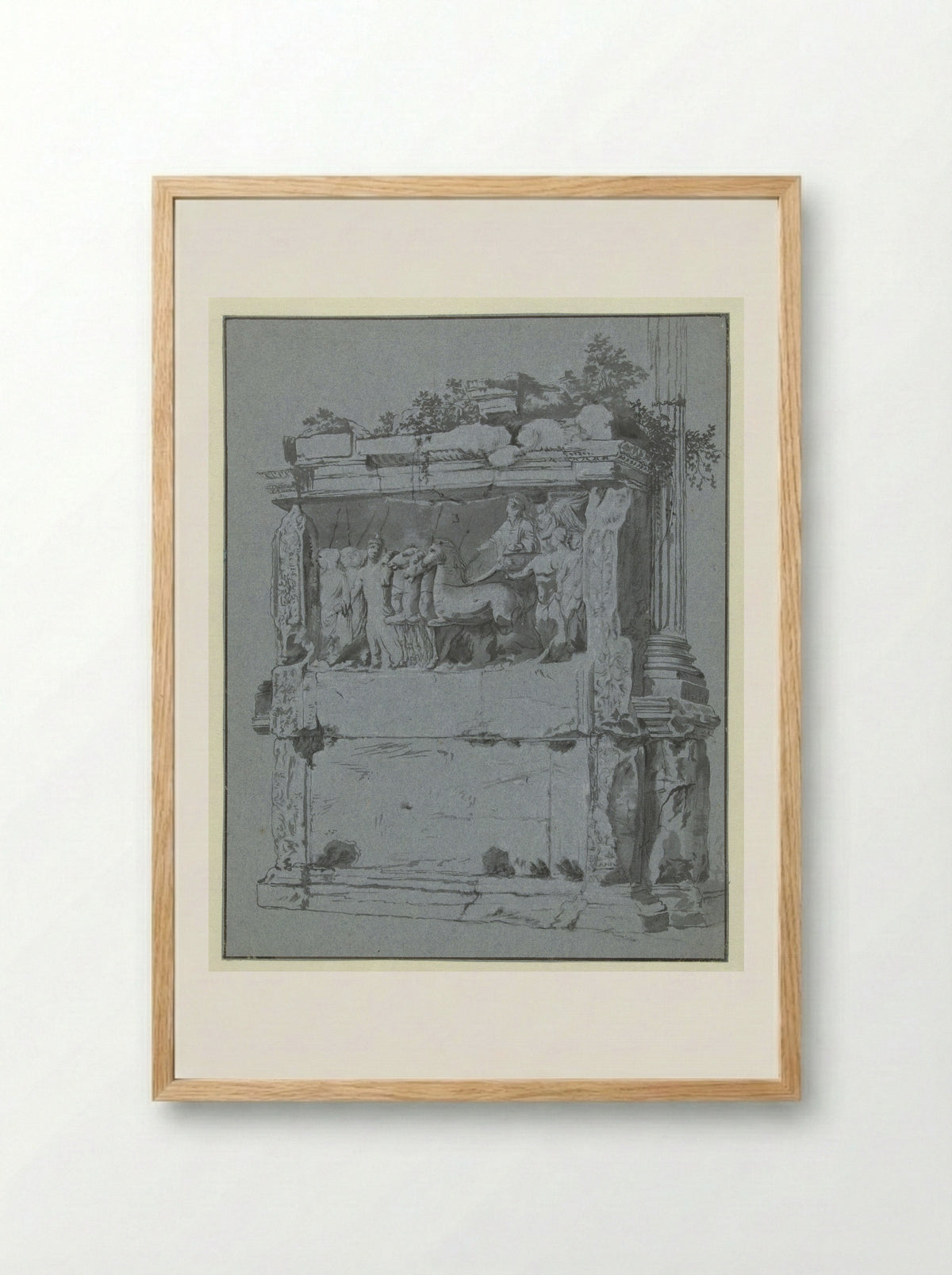 Bas-relief of the Arch of Titus - Jan Wils - Framed Print Wood