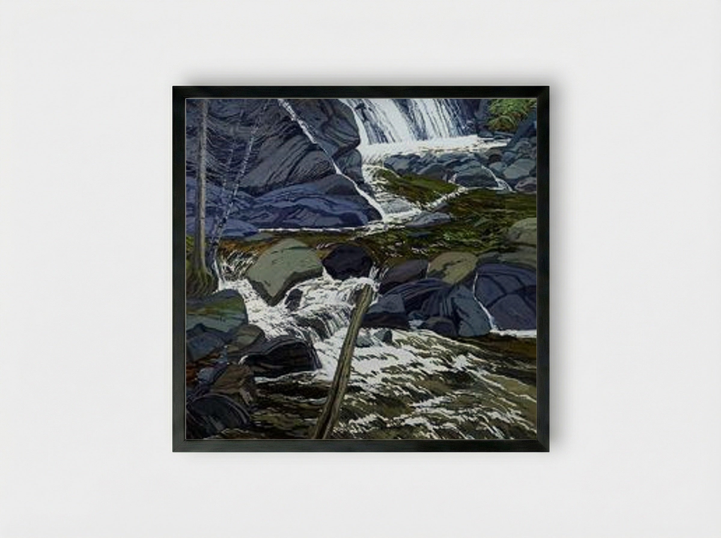 Base of Falls - Neil Welliver - Framed Print Black