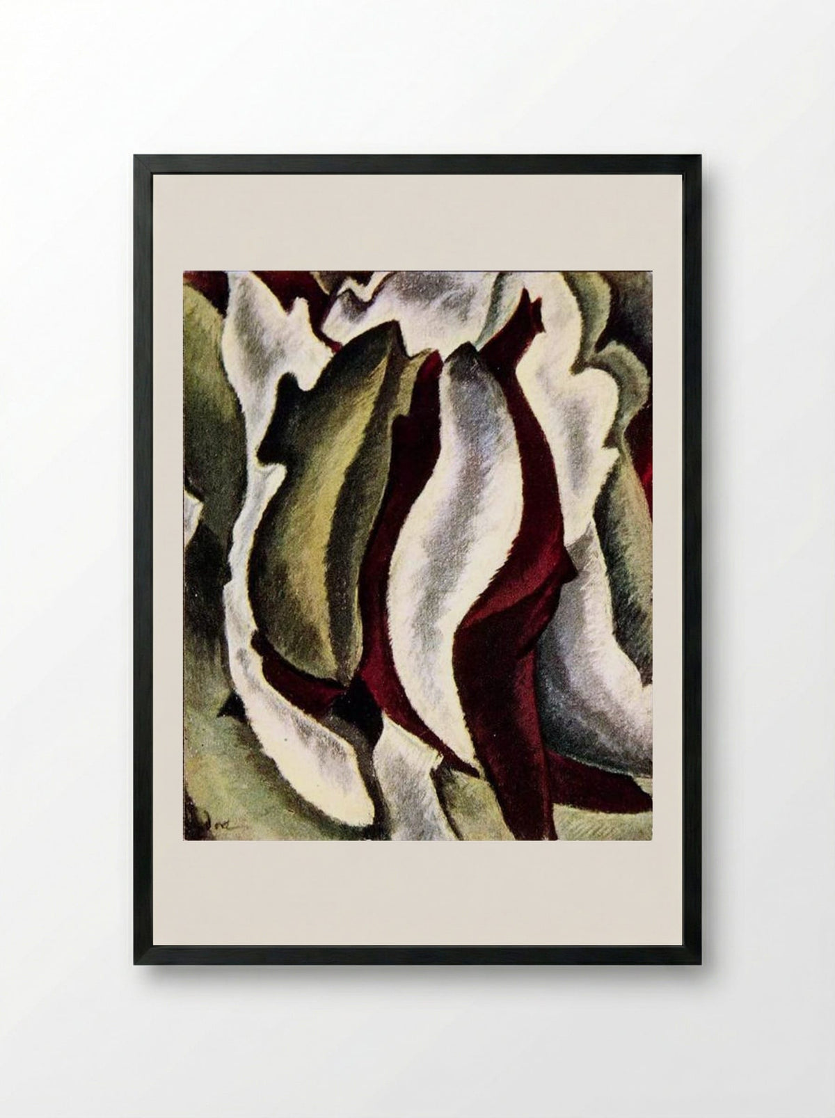 Based on Leaf Forms and Spaces - Arthur Dove - Framed Print Black