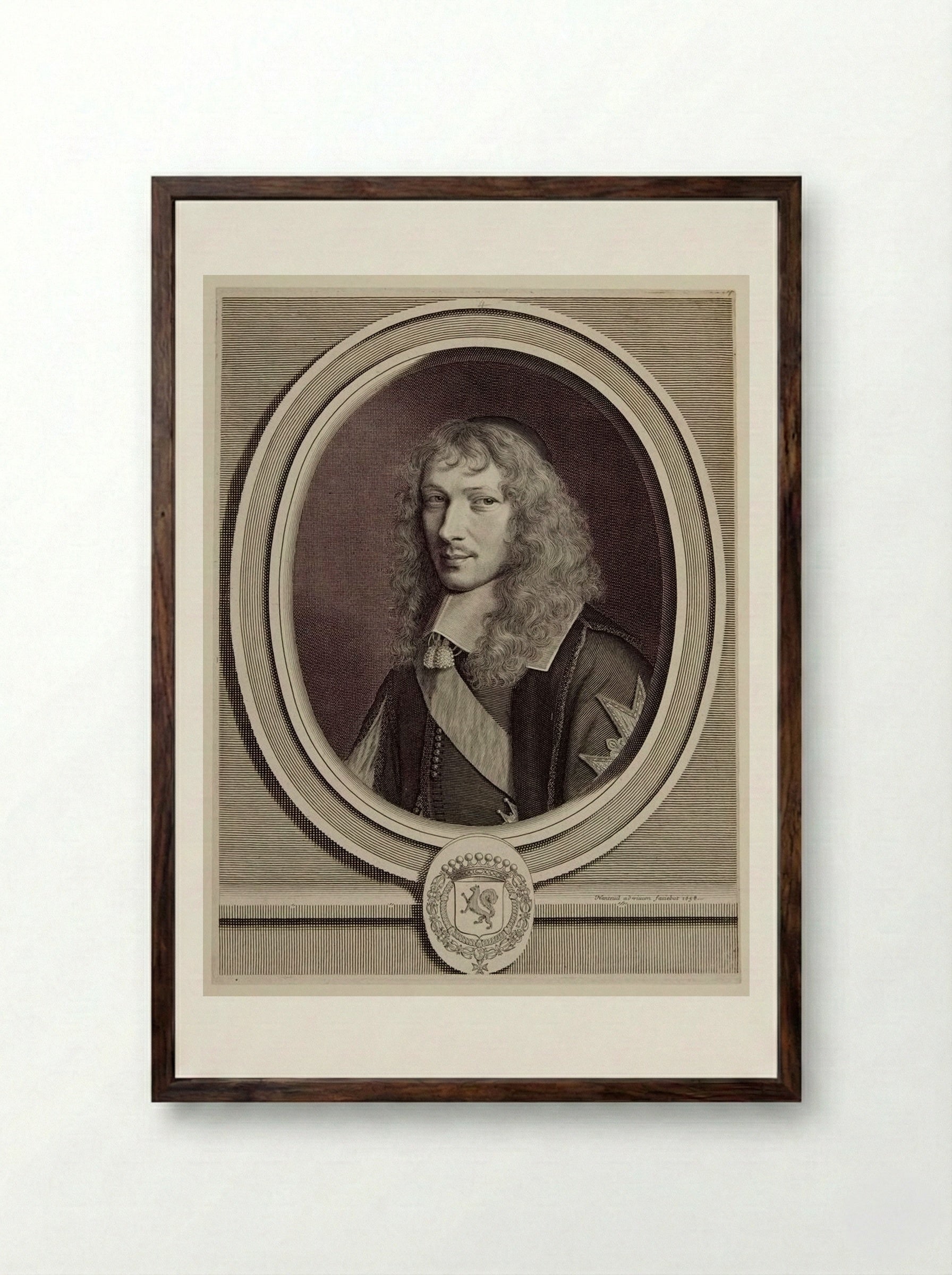 Basile Fouquet - Robert Nanteuil - Framed Print Dark Wood