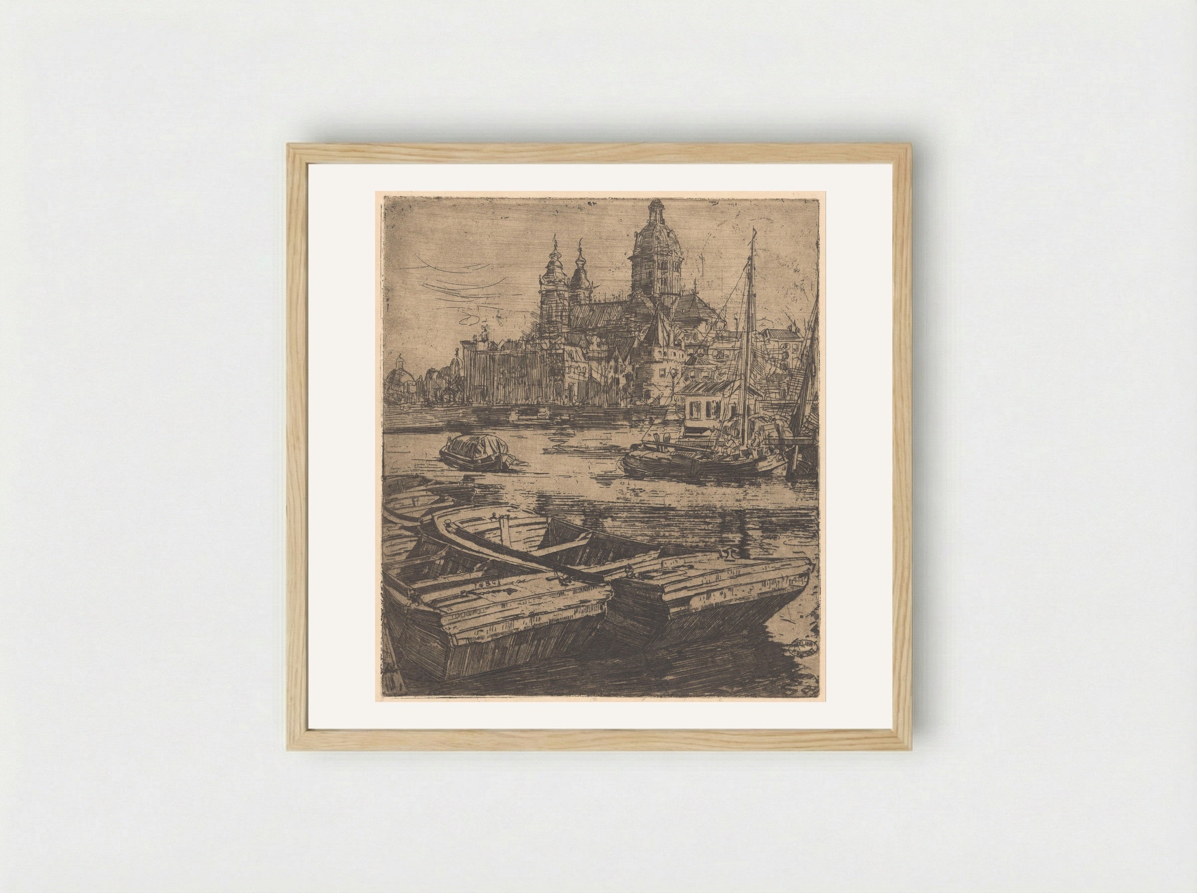 Basiliek van de Heilige Nicolaas in Amsterdam - Pieter Dupont - Framed Print Wood