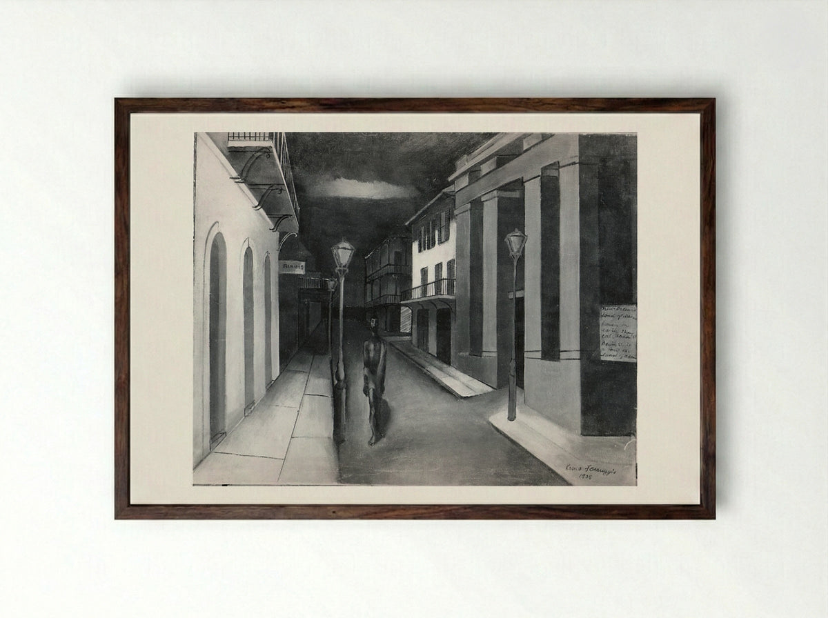 Basin Street - Remo Farruggio - Framed Print Dark Wood