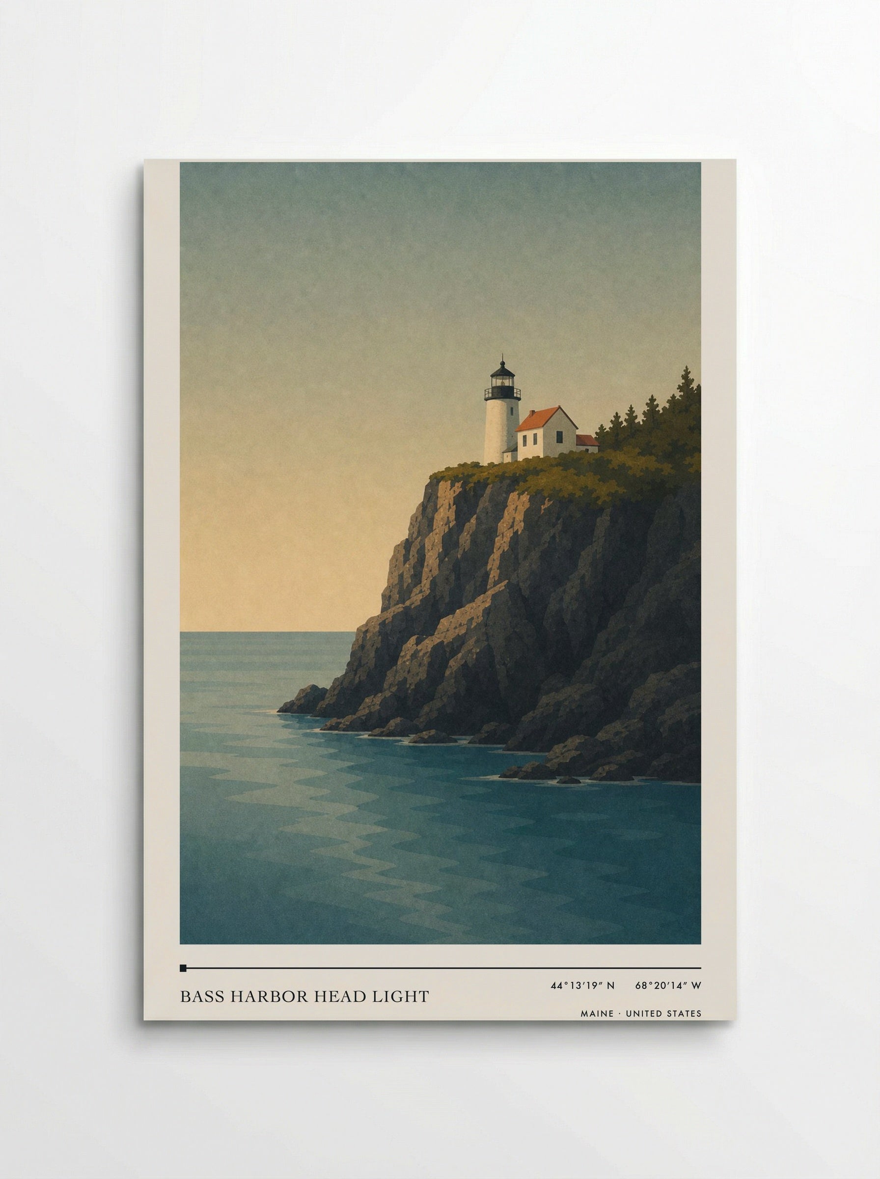Bass Harbor Head Light Travel Poster Artwork - Poster