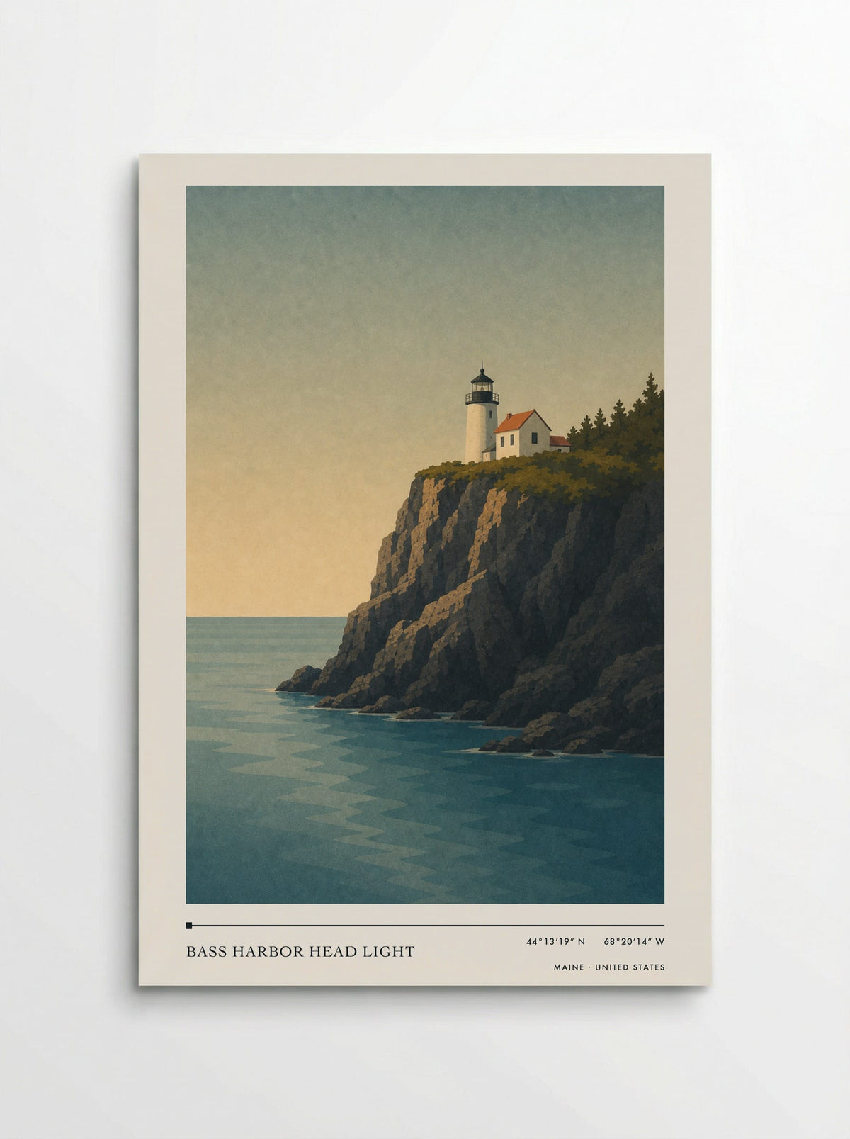 Bass Harbor Head Light travel poster print