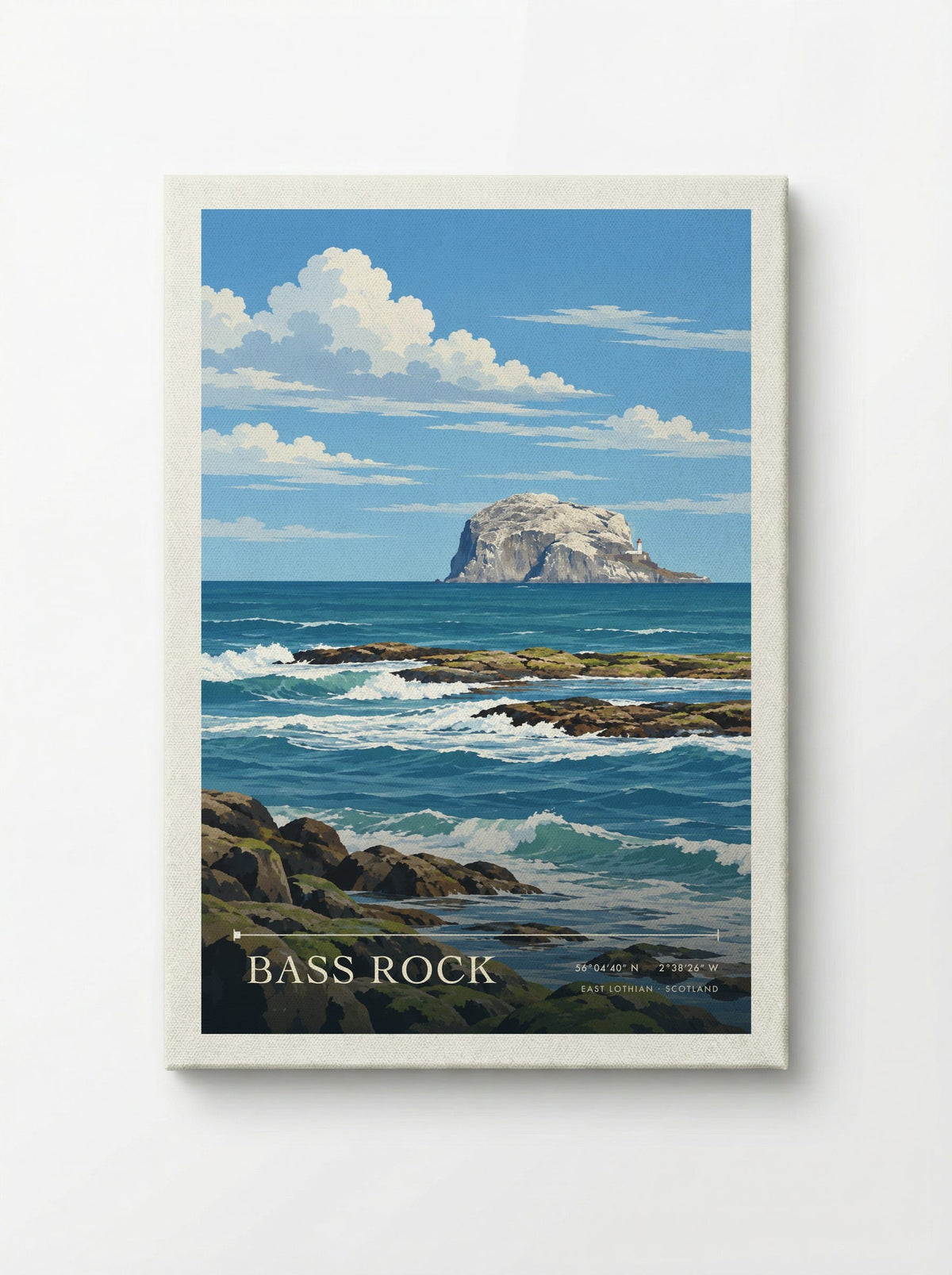 Bass Rock, East Lothian | Travel Poster - Canvas