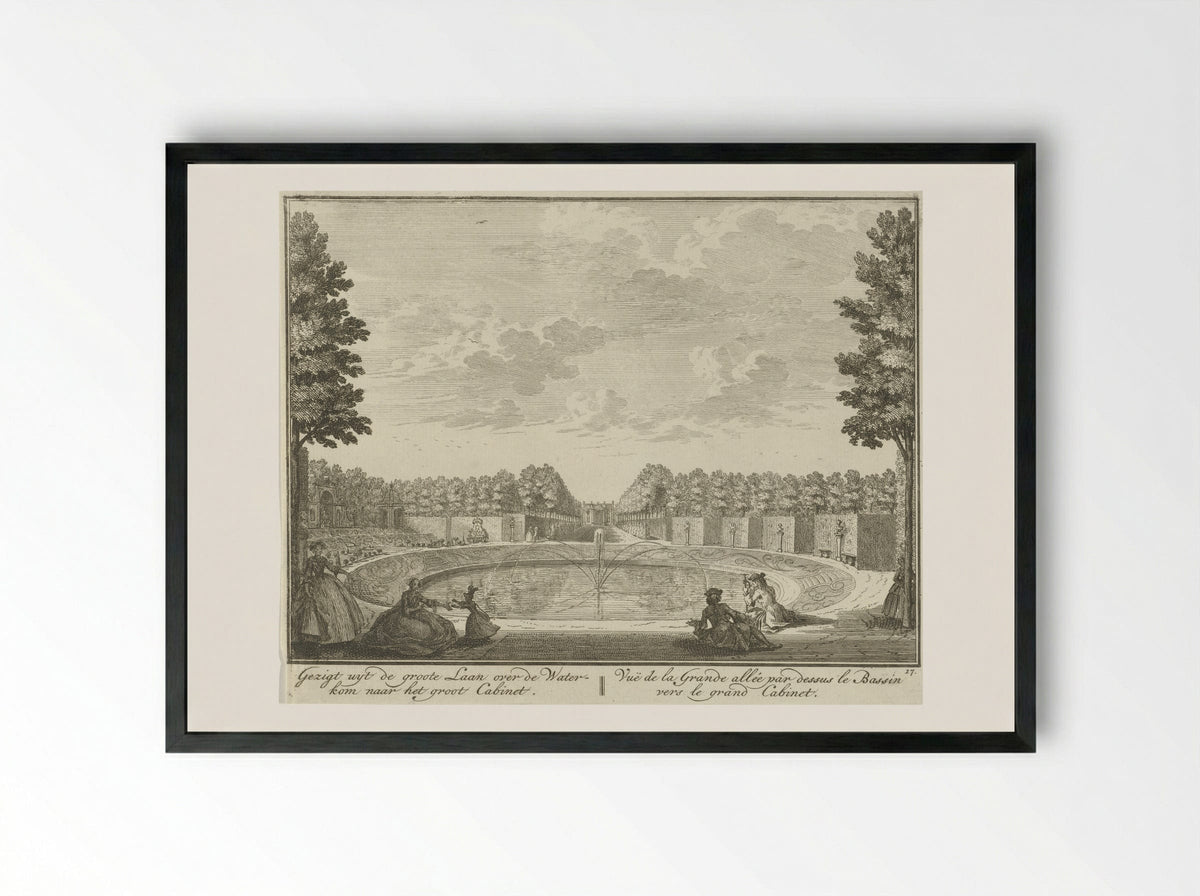 Bassin in de tuin van Huis ter Meer te Maarssen - Hendrik de Leth - Framed Print Black