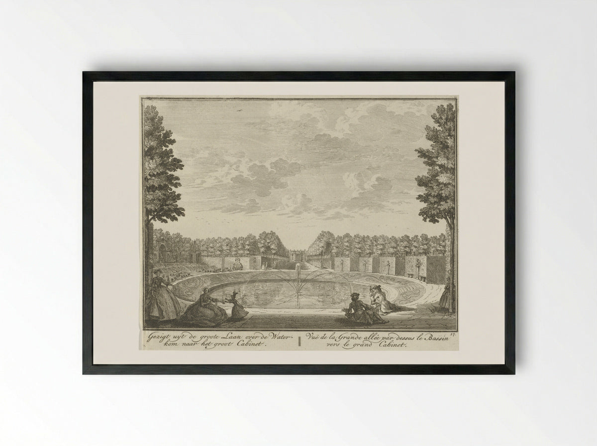 Bassin in de tuin van Huis ter Meer te Maarssen - Hendrik de Leth - Framed Print Black