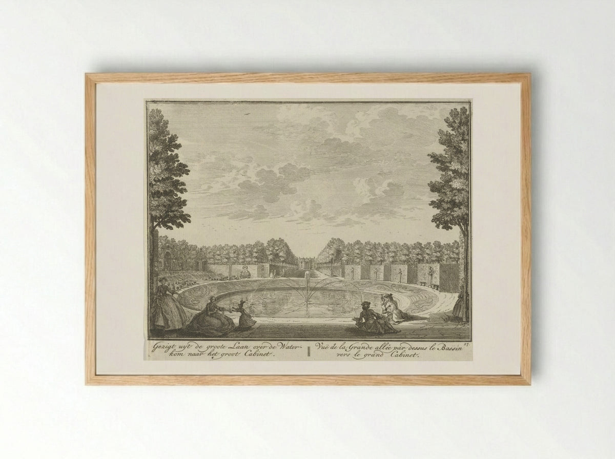 Bassin in de tuin van Huis ter Meer te Maarssen - Hendrik de Leth - Framed Print Wood