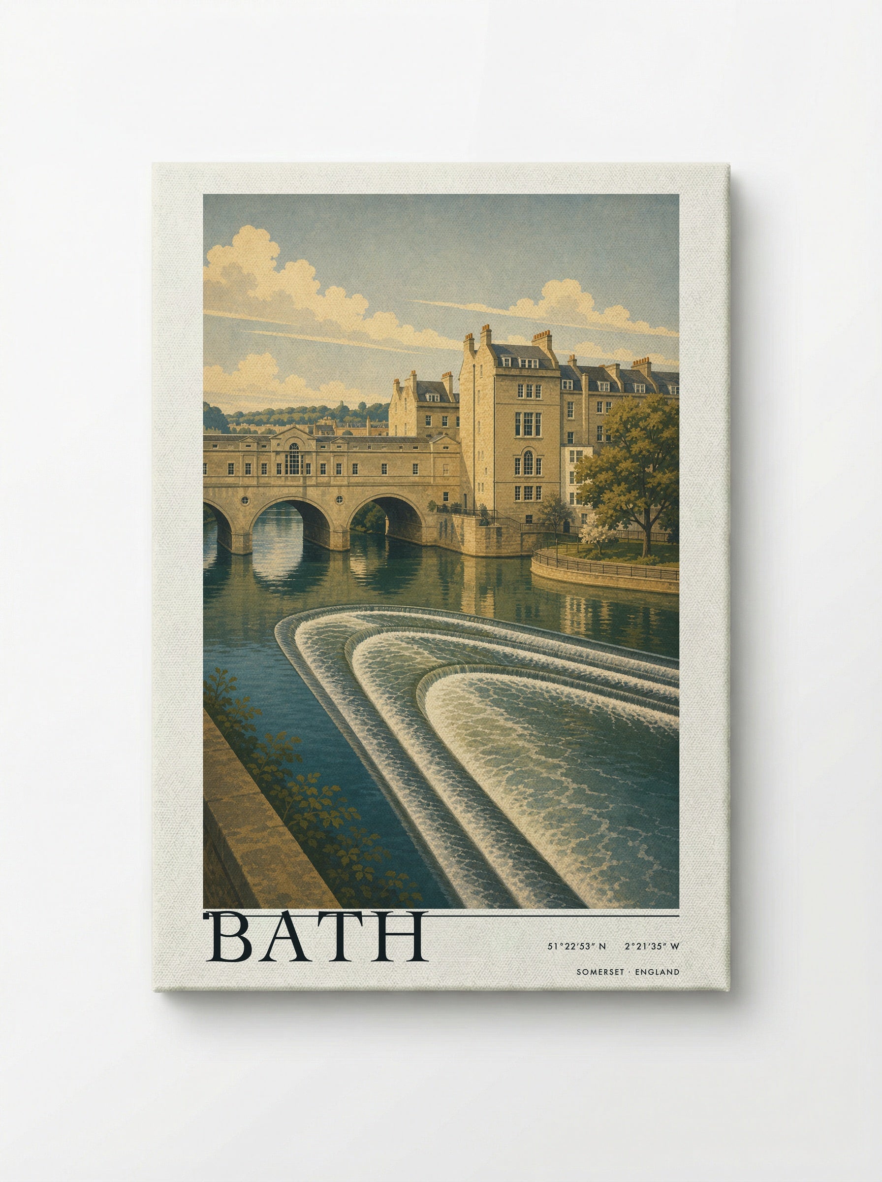Bath Somerset England Travel Poster - Canvas